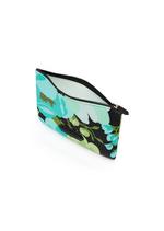 ABSTRACT FLORAL PRINT NEOPRENE SCUBA SMALL POUCH D thumbnail