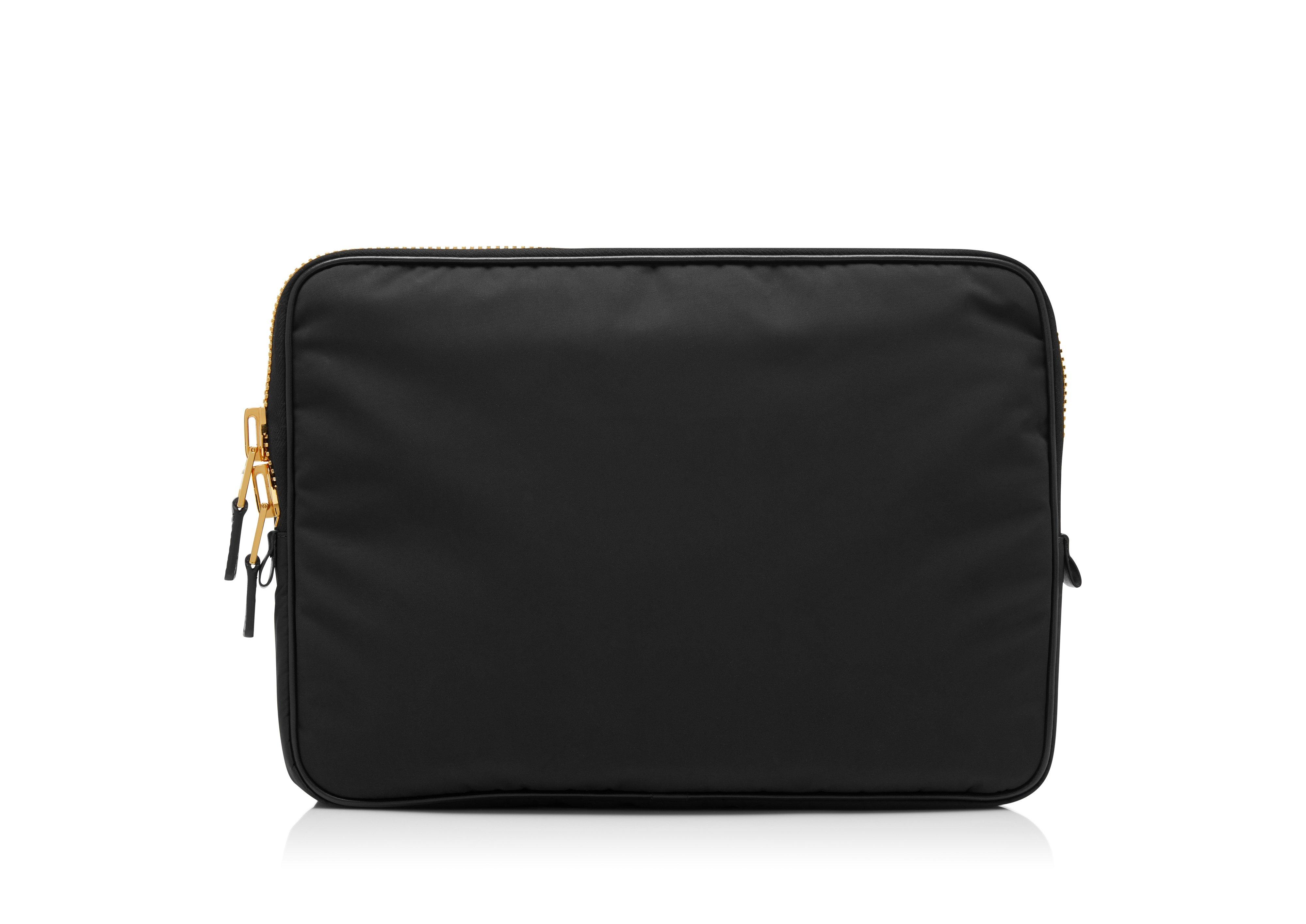 Utility Leather Trimmed Pouch in Black - Tom Ford