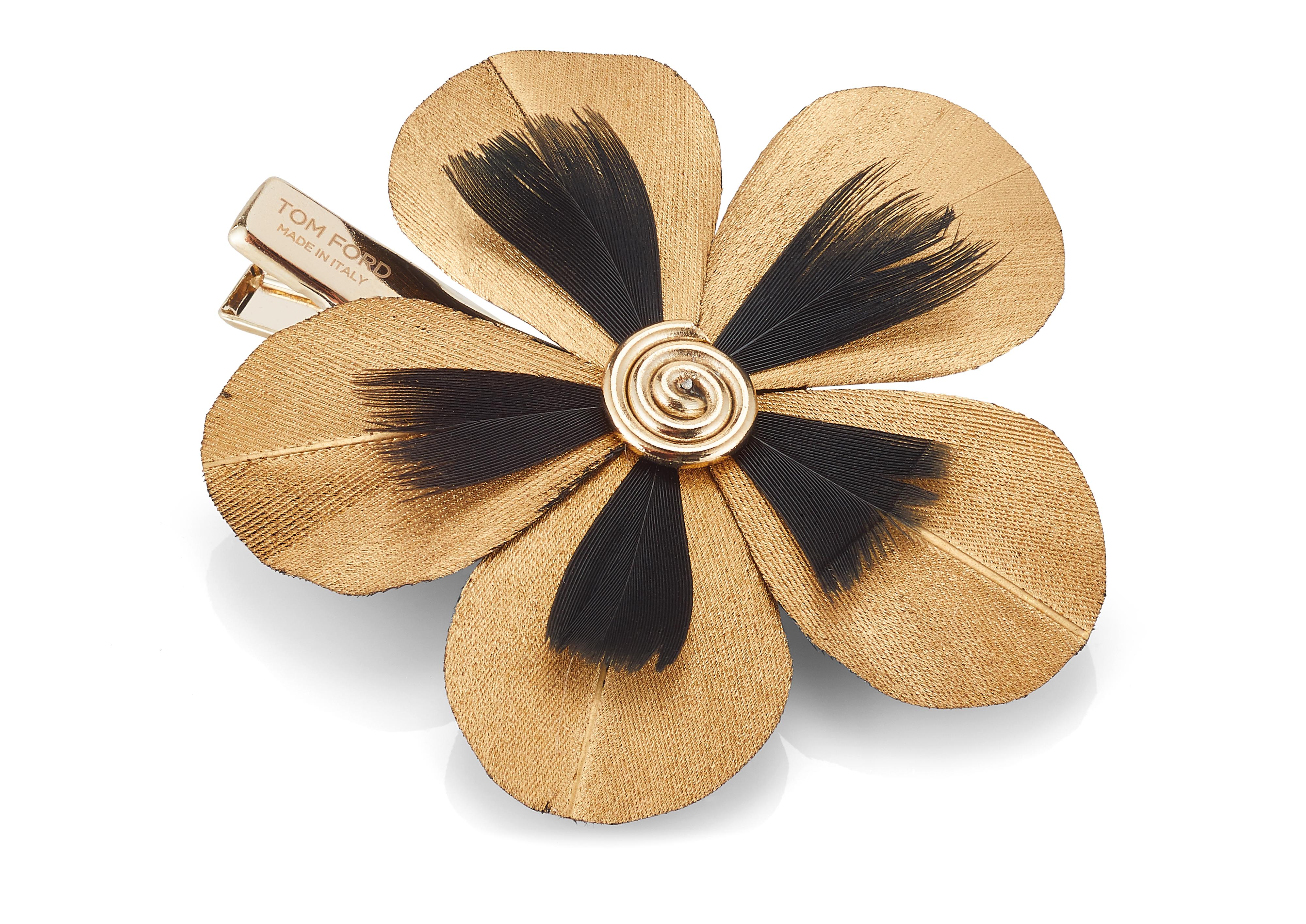 gold flower hair clip