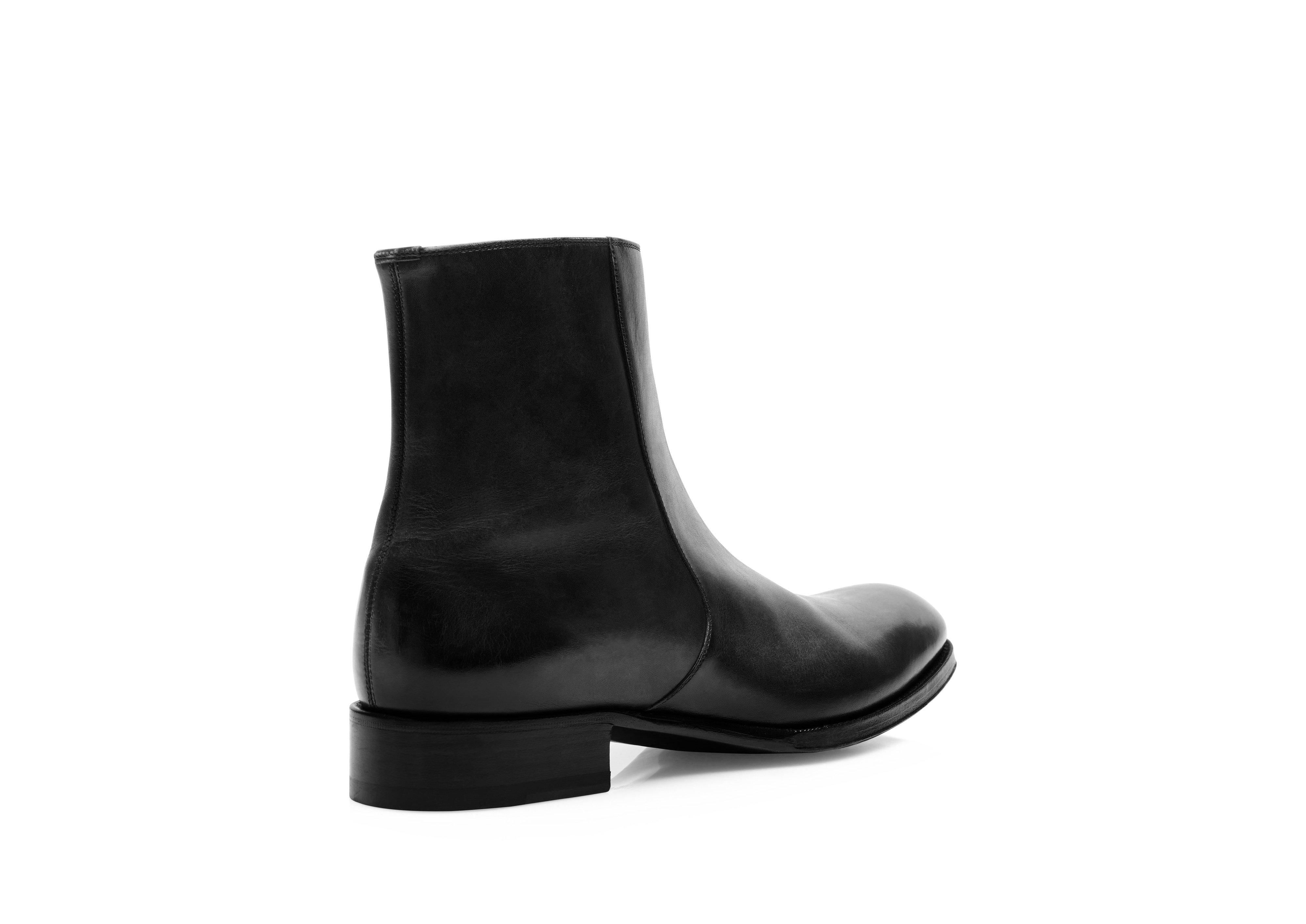 BURNISHED LEATHER EDGAR ZIP BOOT C thumbnail
