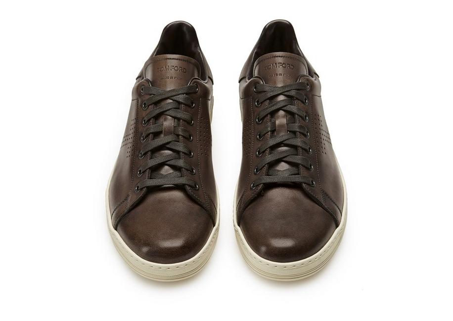 WARWICK BURNISHED LEATHER SNEAKERS