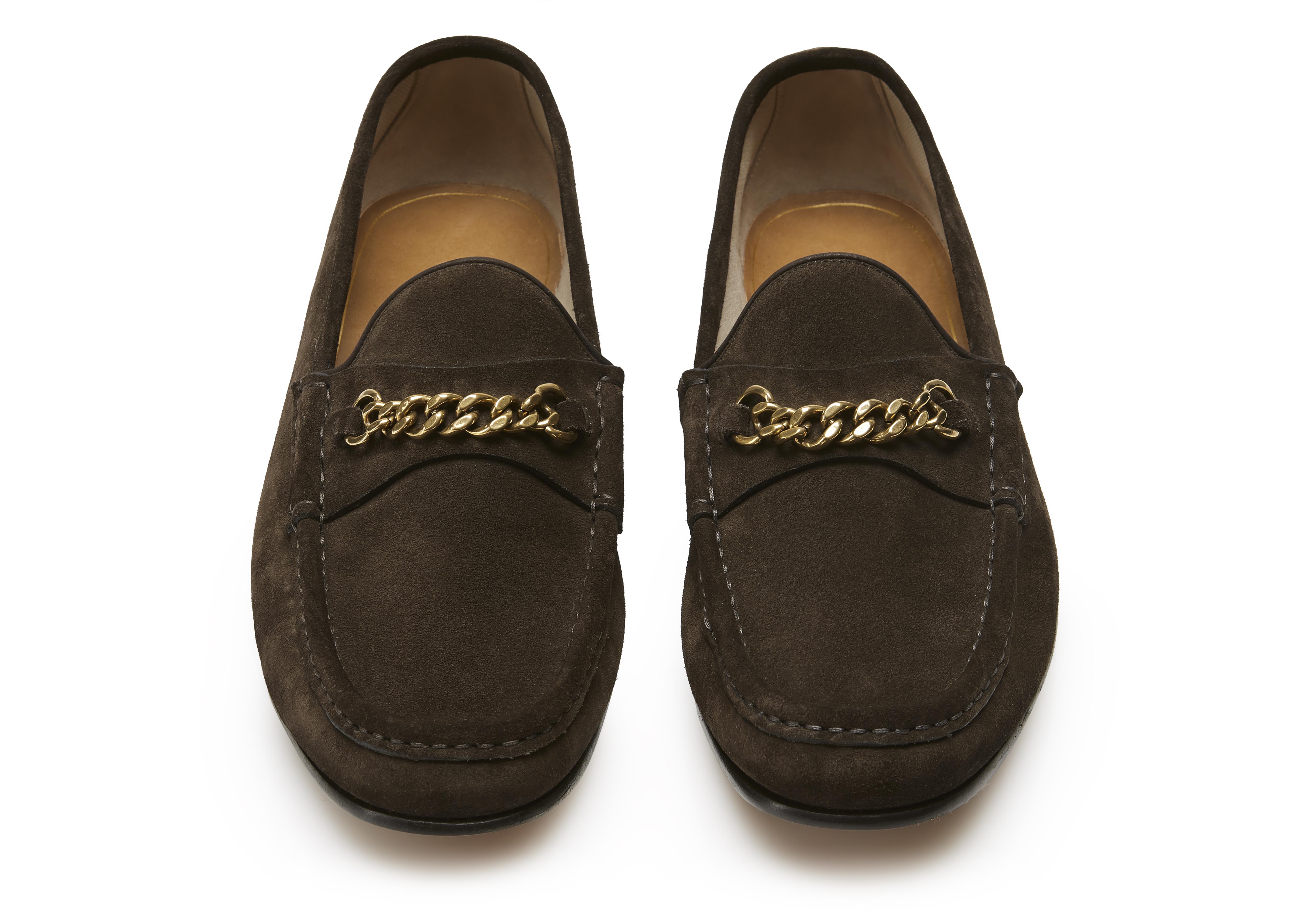 Tom Ford SUEDE YORK CHAIN LOAFERS 