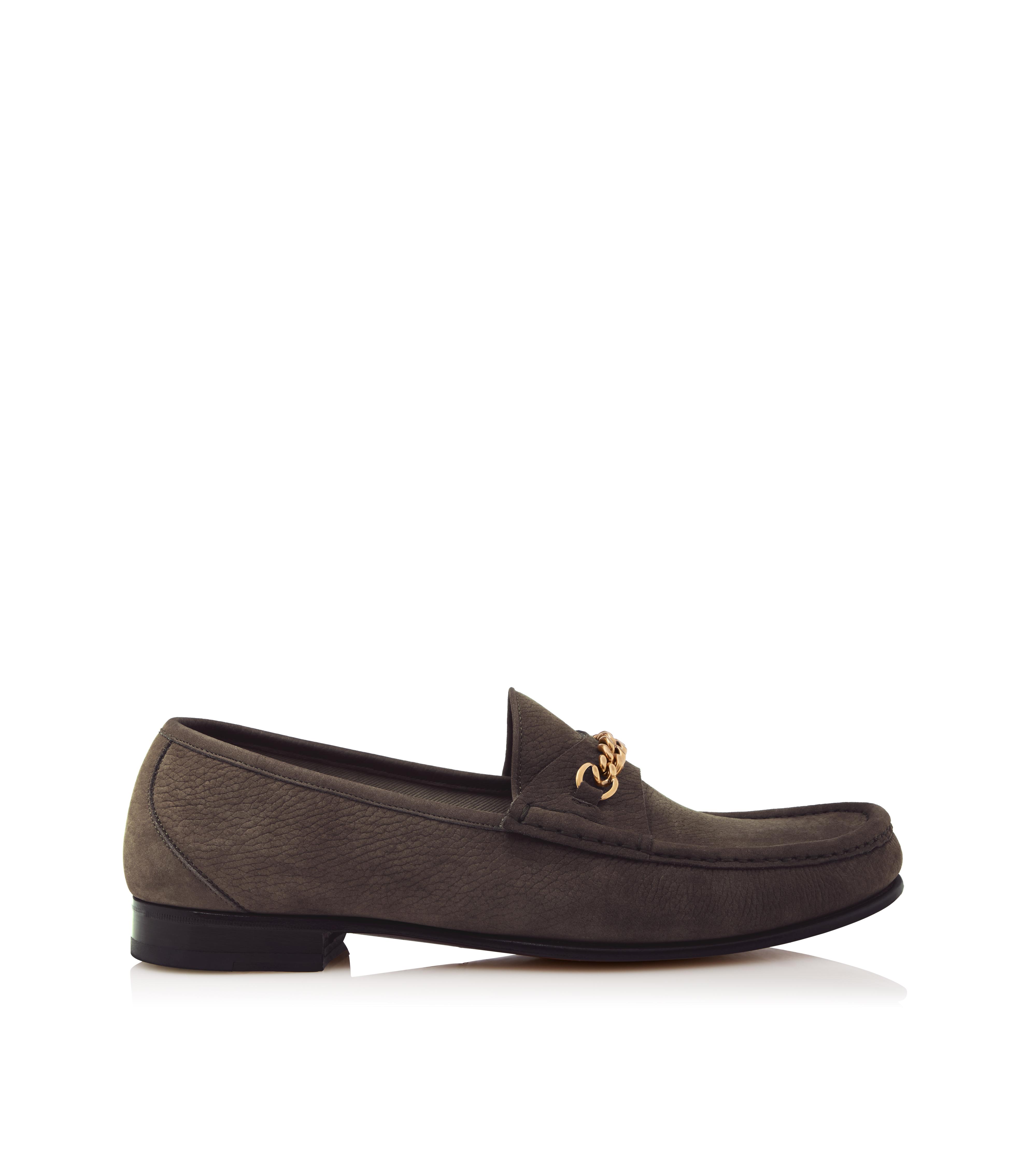 NUBUCK YORK CHAIN LOAFERS