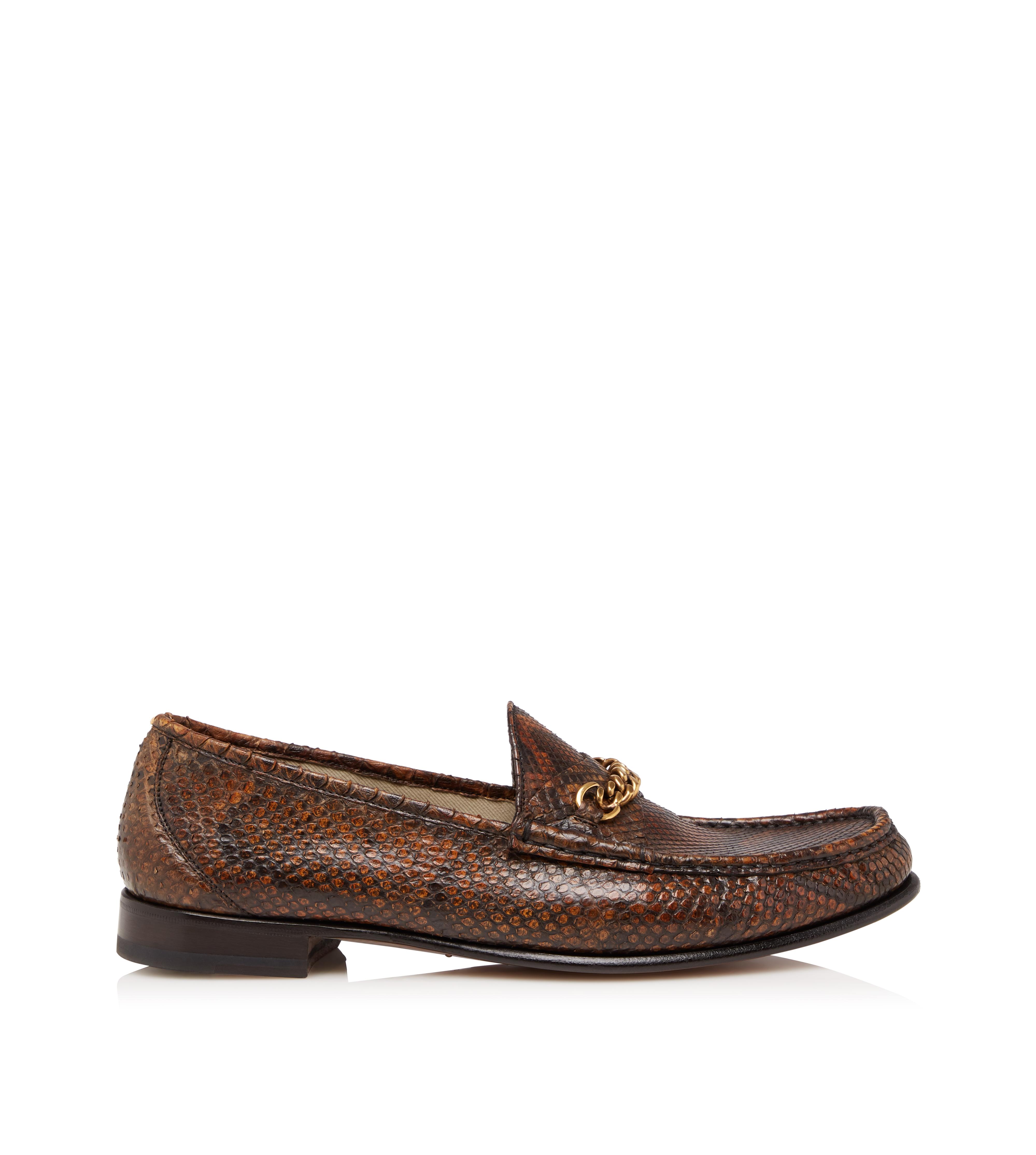 PYTHON YORK CHAIN LOAFERS