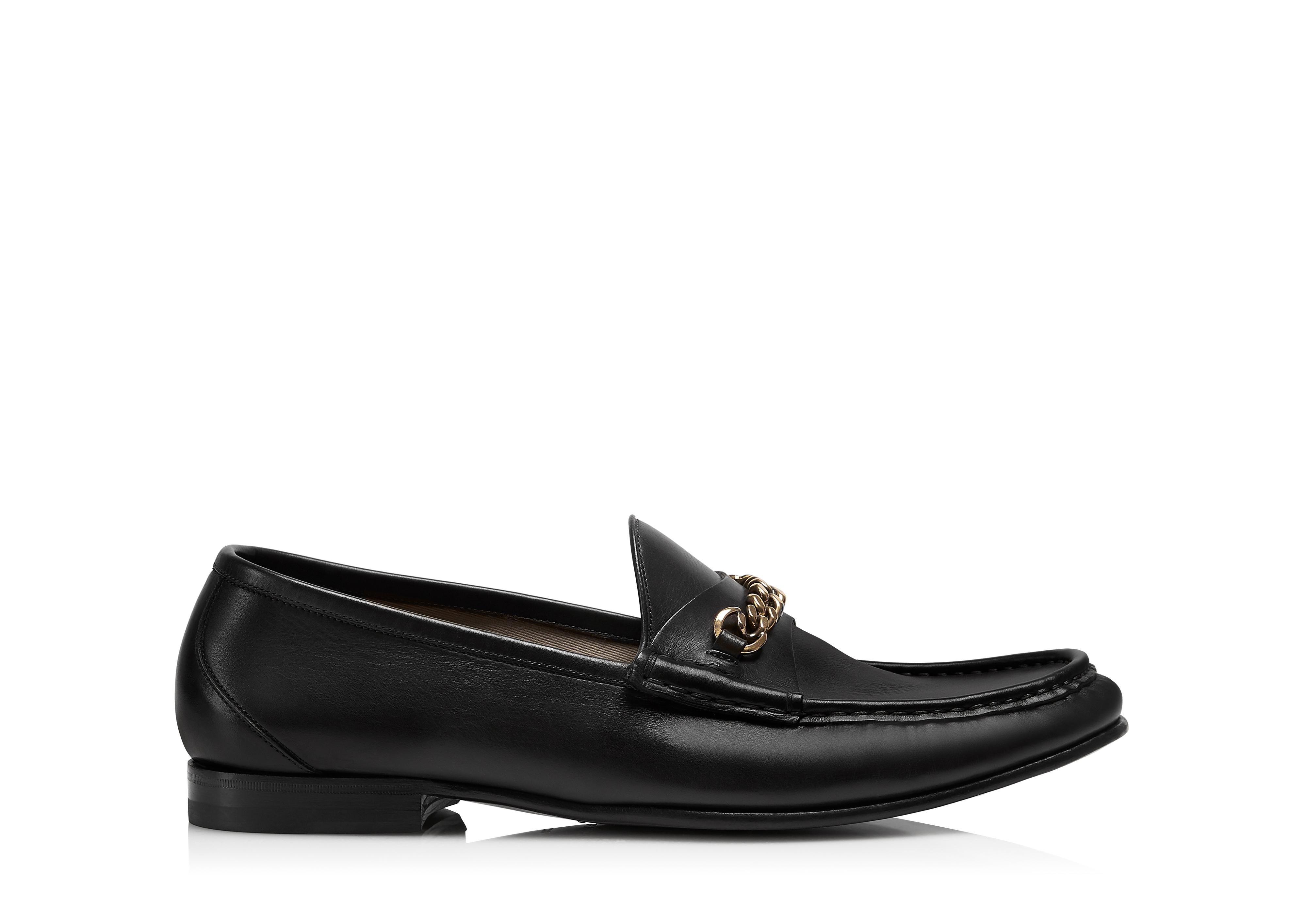 Tom Ford LEATHER YORK CHAIN LOAFERS 