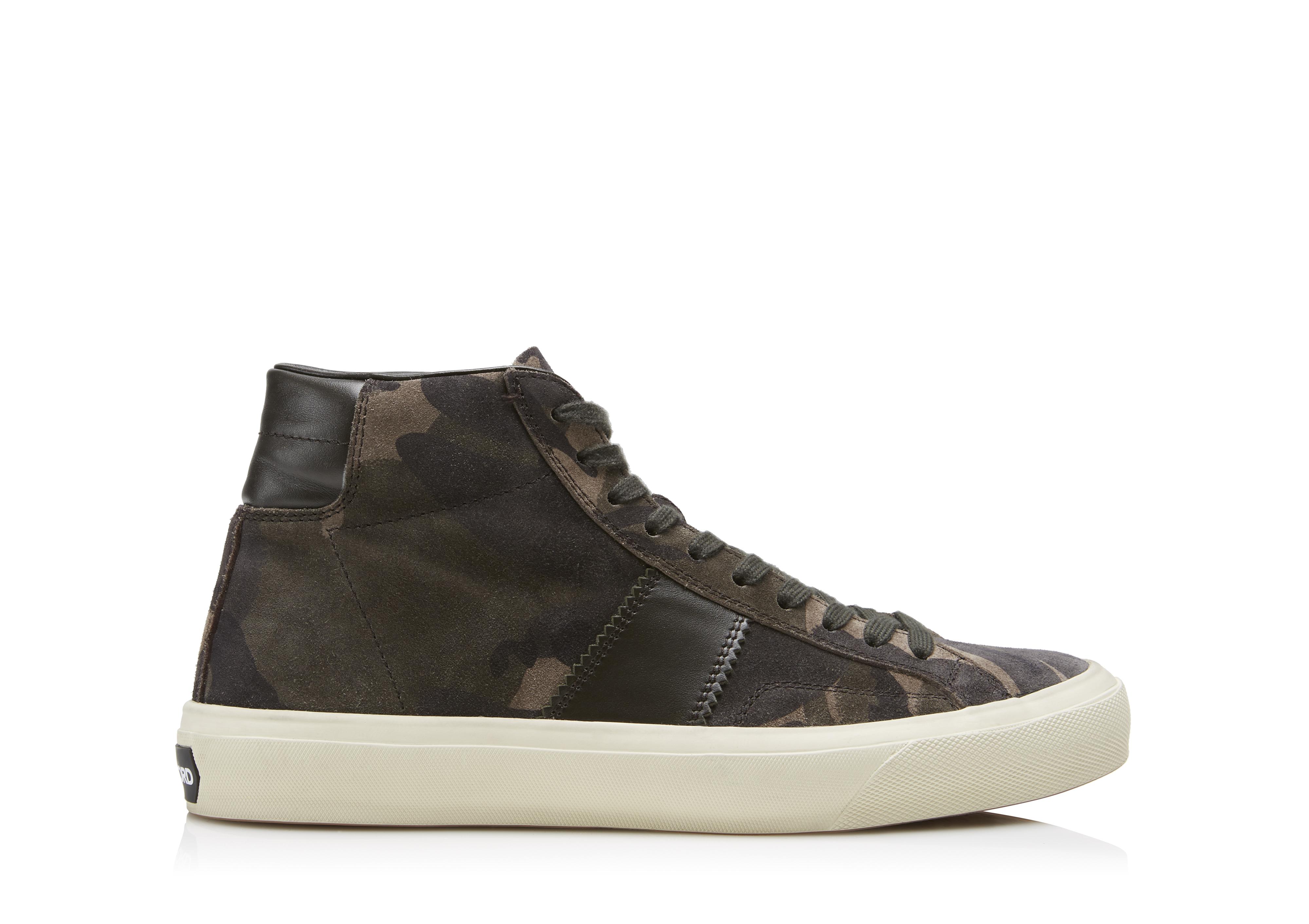 Tom Ford CAMOUFLAGE CAMBRIDGE HIGH TOP SNEAKERS 