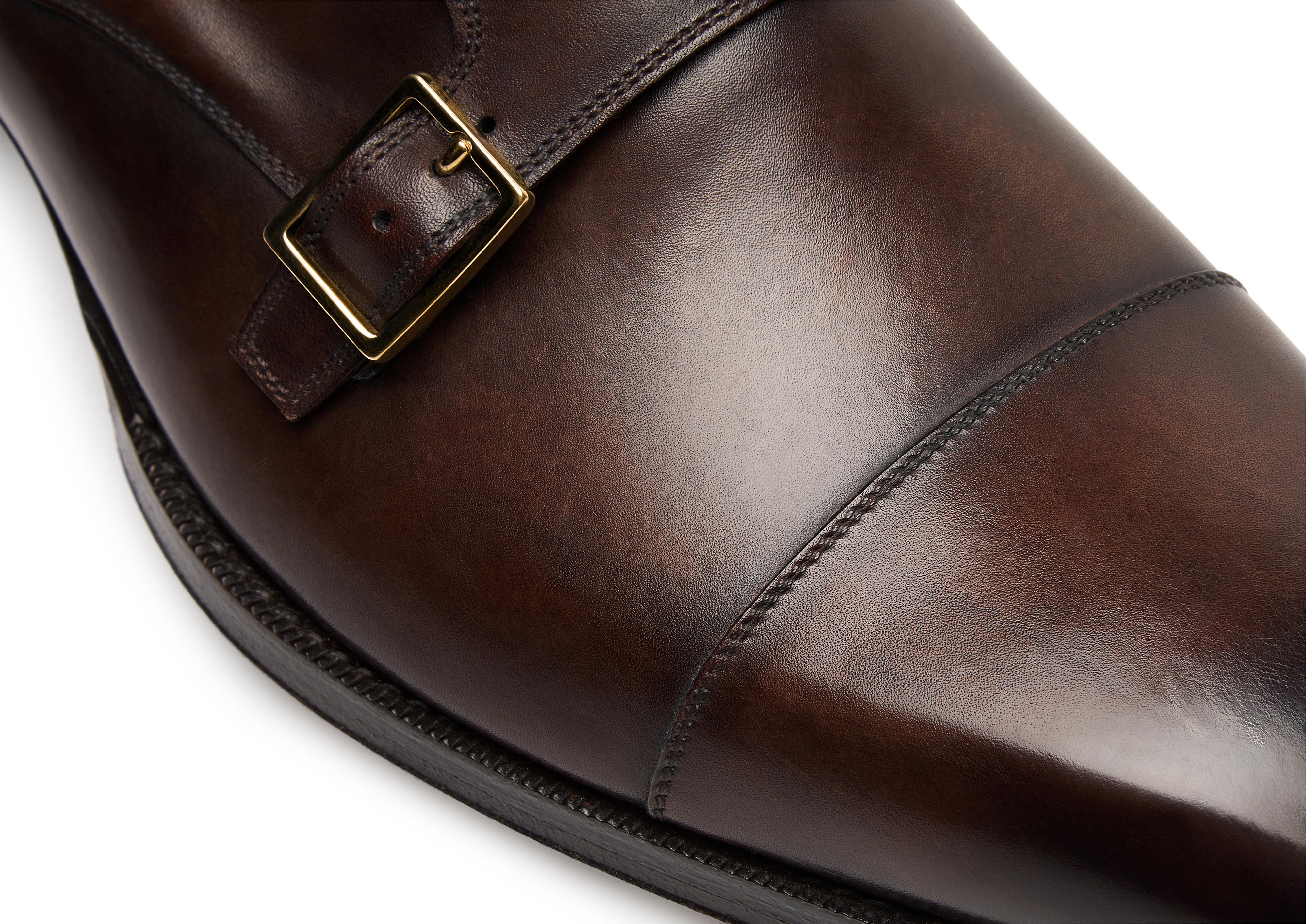 BURNISHED LEATHER ELKAN MONK STRAP E thumbnail