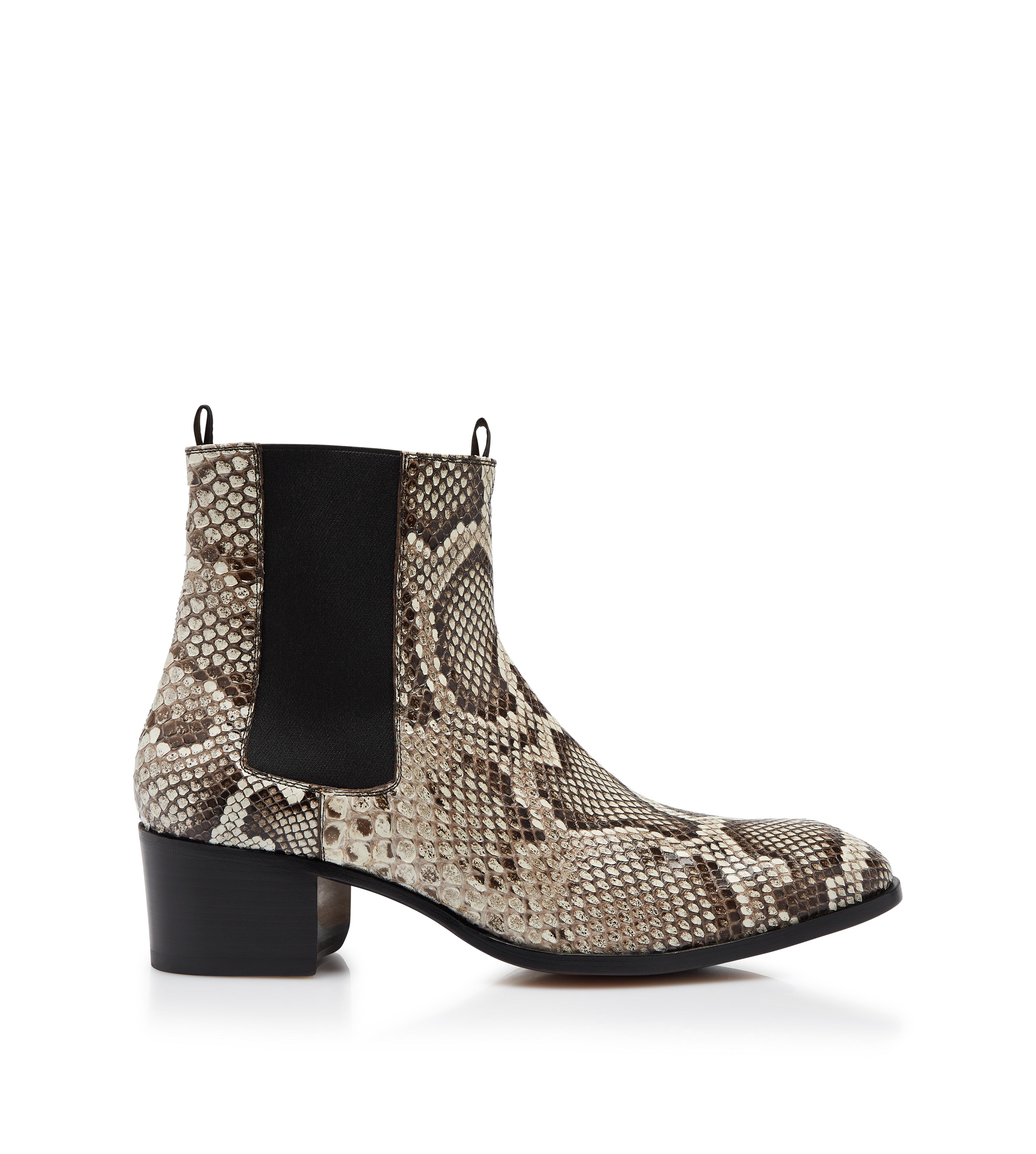 tom ford python chelsea boots