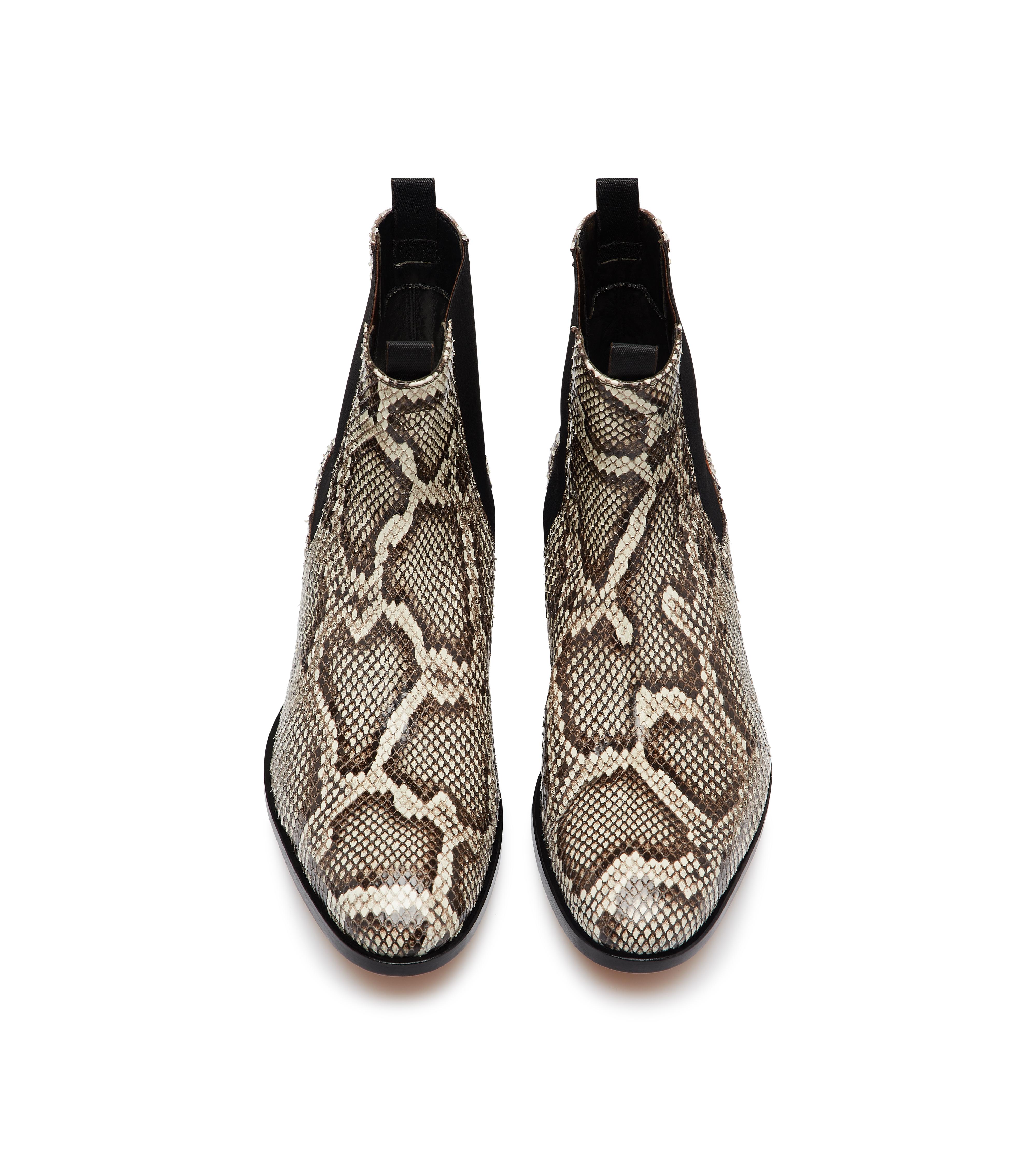 tom ford python chelsea boots