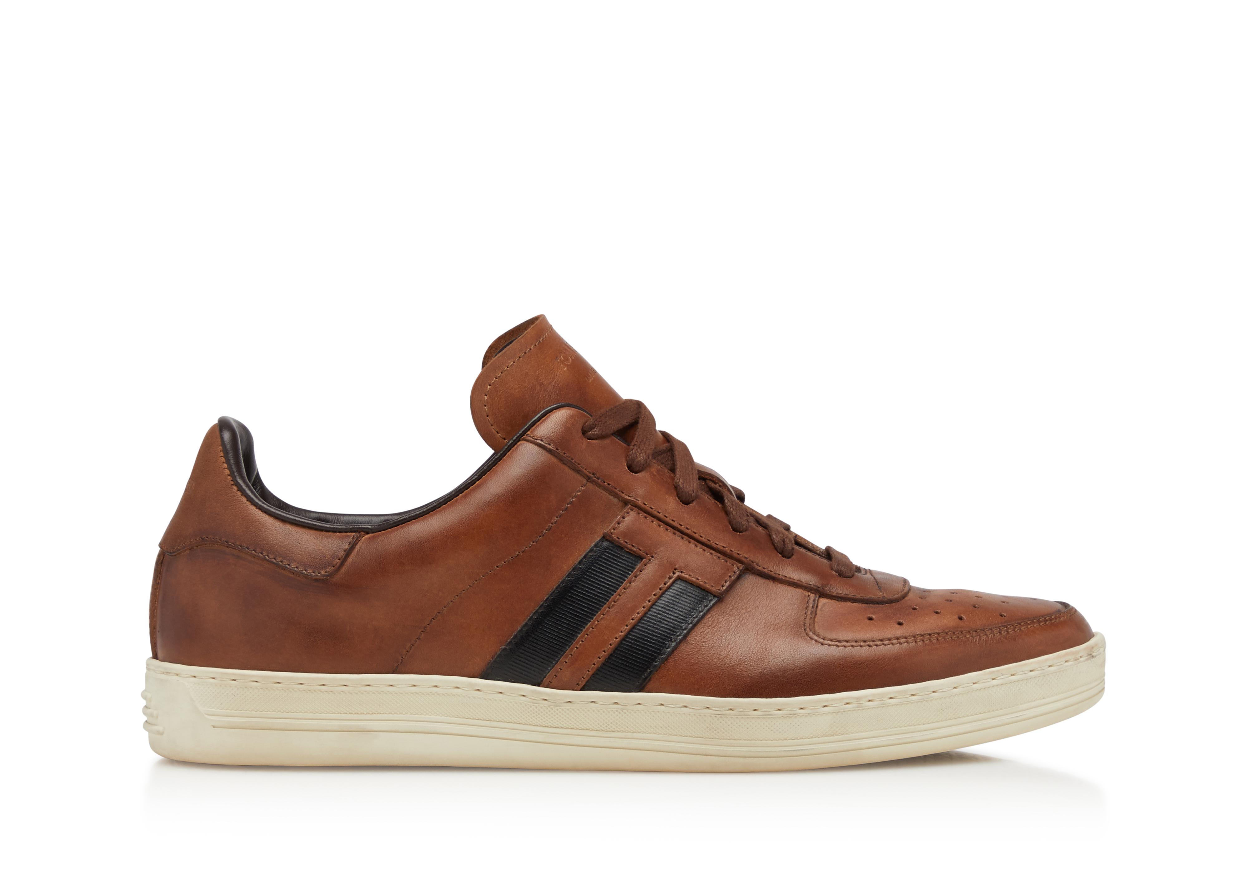 Tom Ford RADCLIFFE BURNISHED LEATHER SNEAKERS 