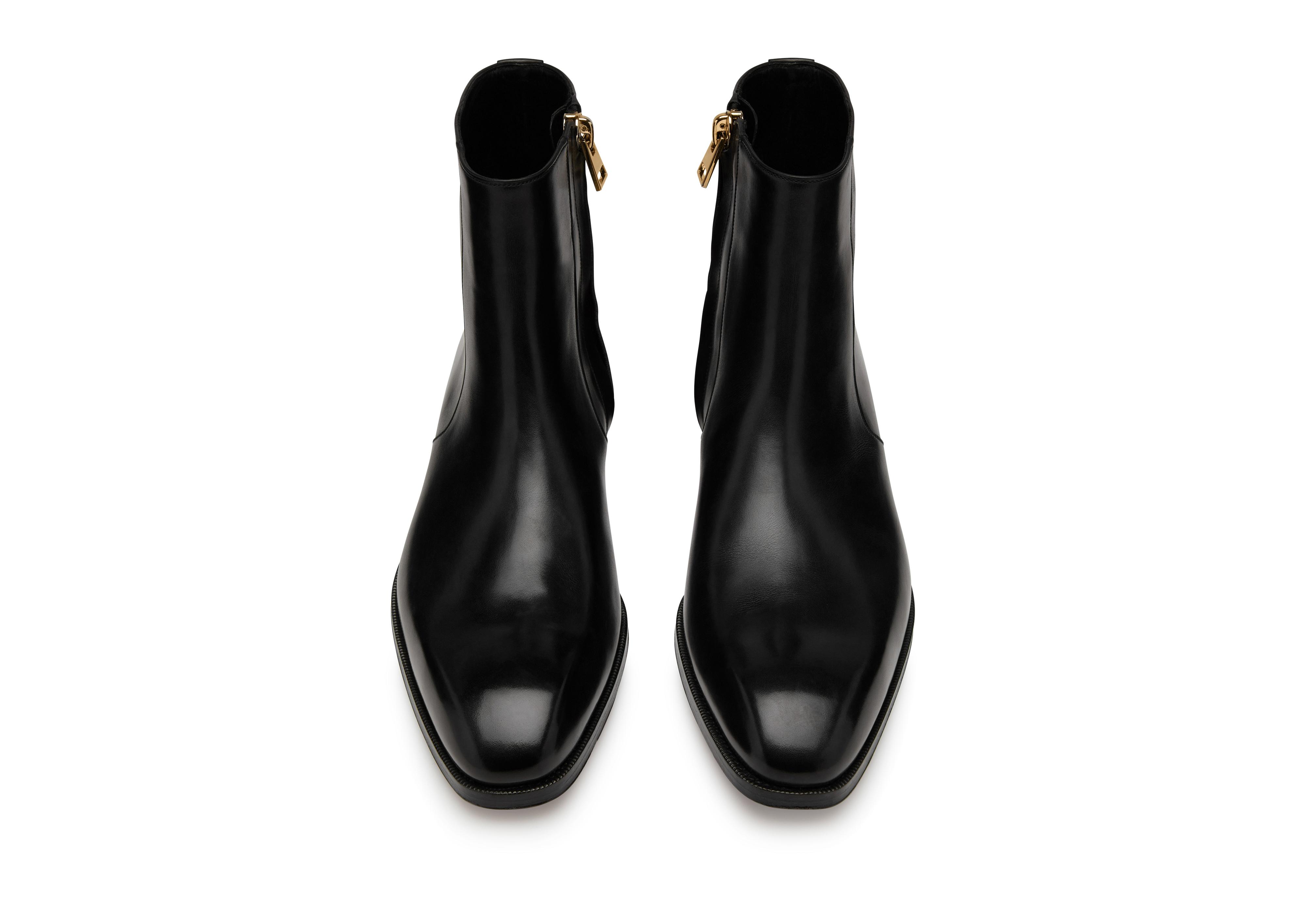 BURNISHED LEATHER ELKAN ZIP BOOT B thumbnail