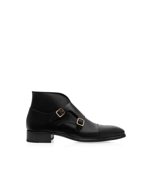 BURNISHED LEATHER ELKAN MONK STRAP BOOT