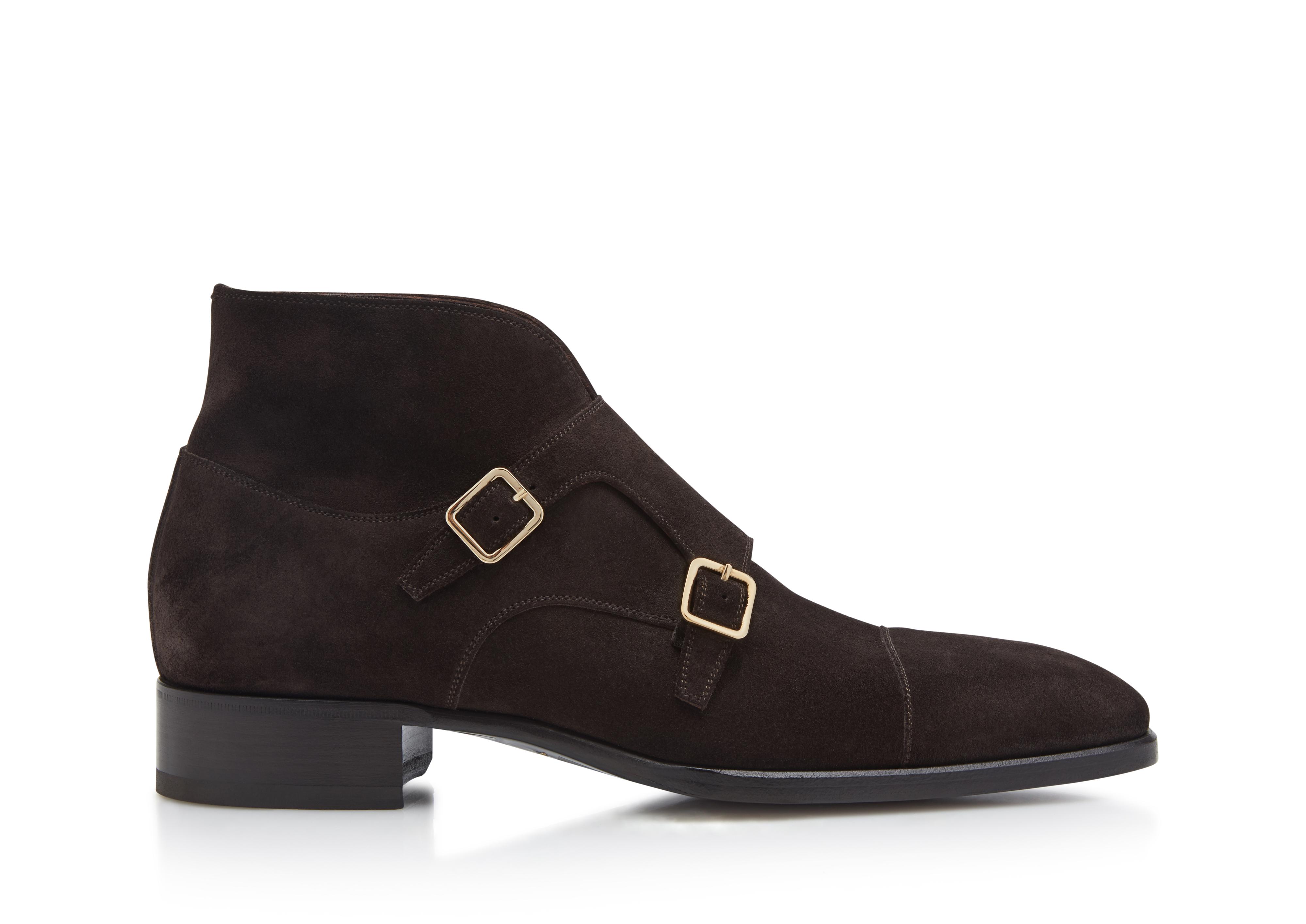 Tom Ford SUEDE ELKAN DOUBLE MONK STRAP BOOT | TomFord.com