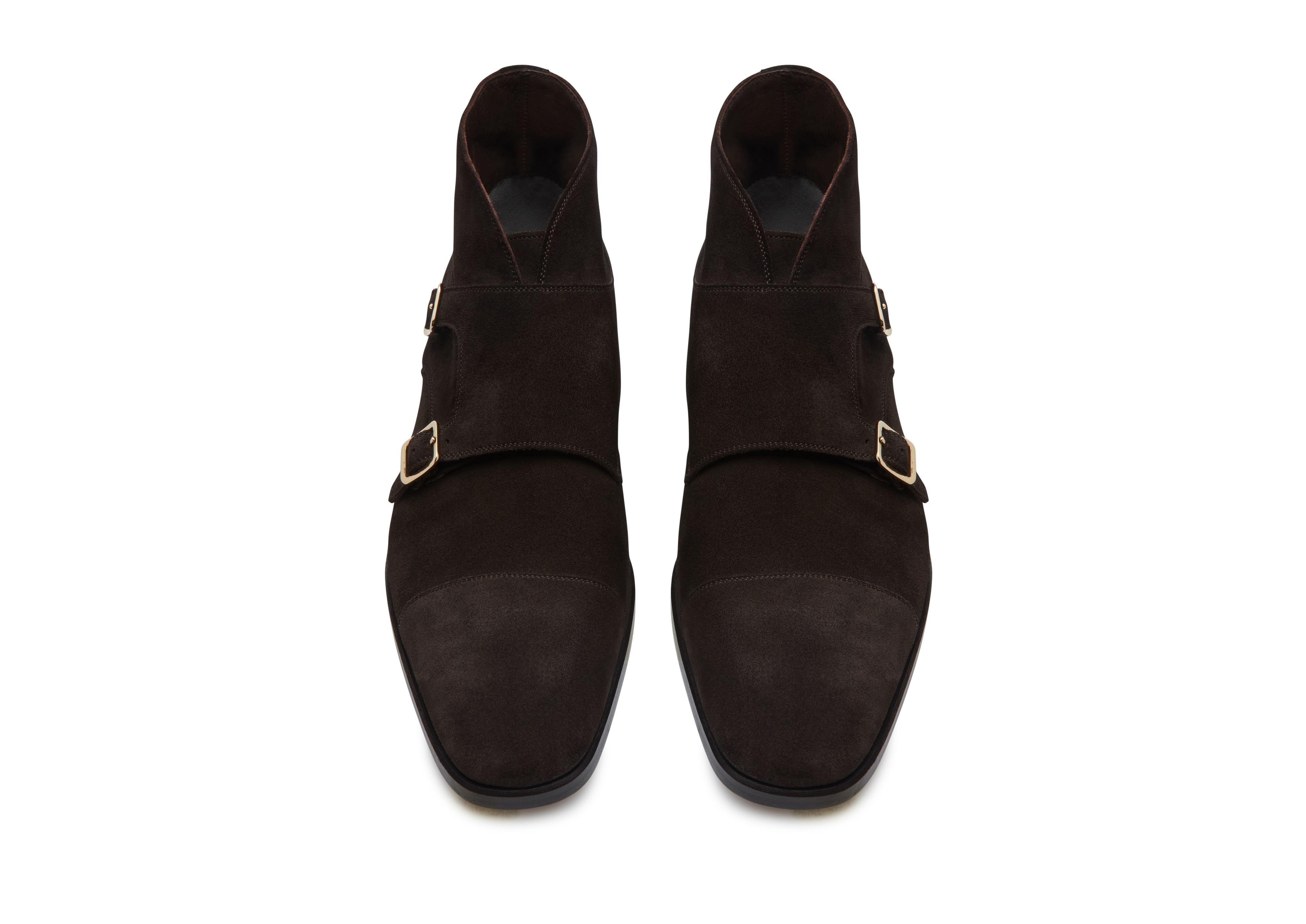 Tom Ford SUEDE ELKAN DOUBLE MONK STRAP BOOT | TomFord.com