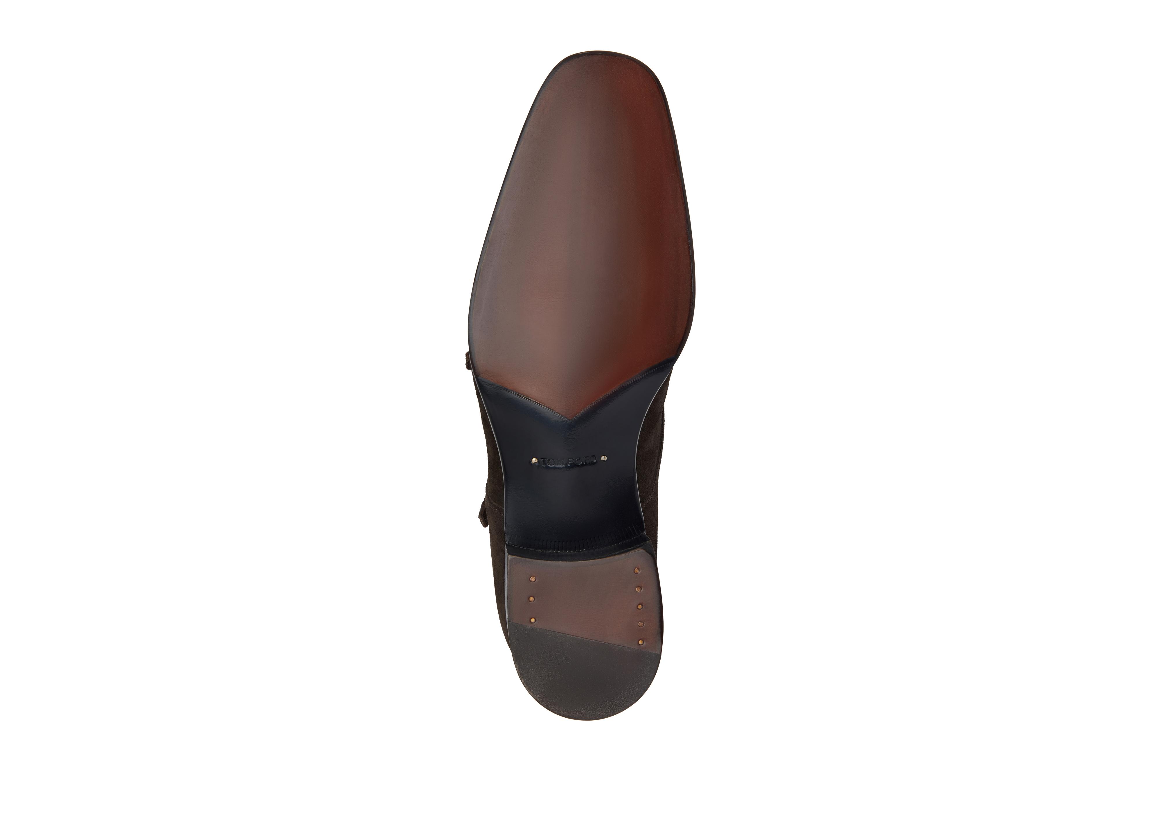 Tom Ford Suede Elkan Double Monk Strap Boot | Tomford.Com