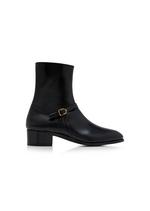 SMOOTH LEATHER BRADDEN BOOT WITH BUCKLE DETAIL A thumbnail