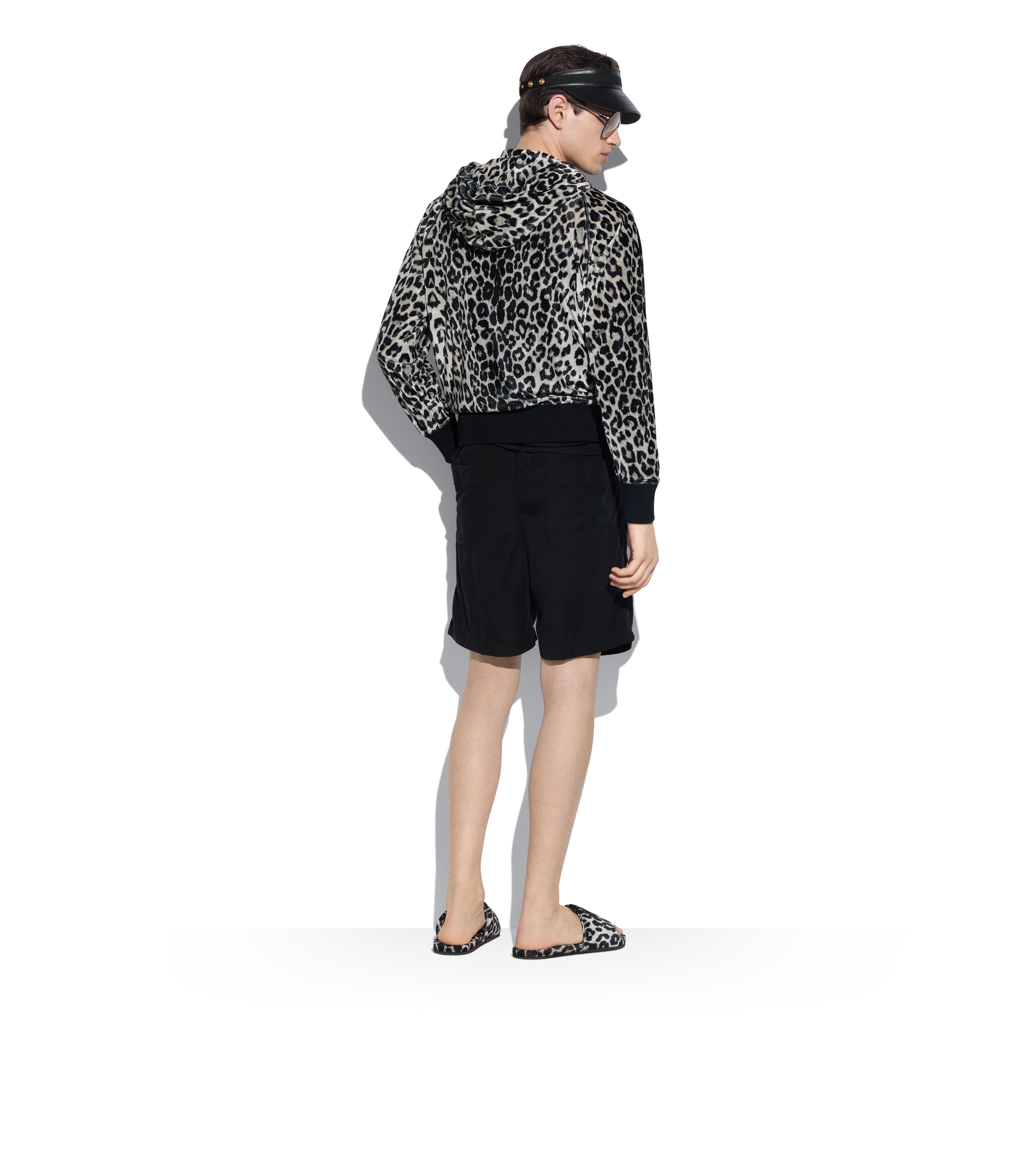 LEOPARD PRINT VELOUR HOODIE C thumbnail