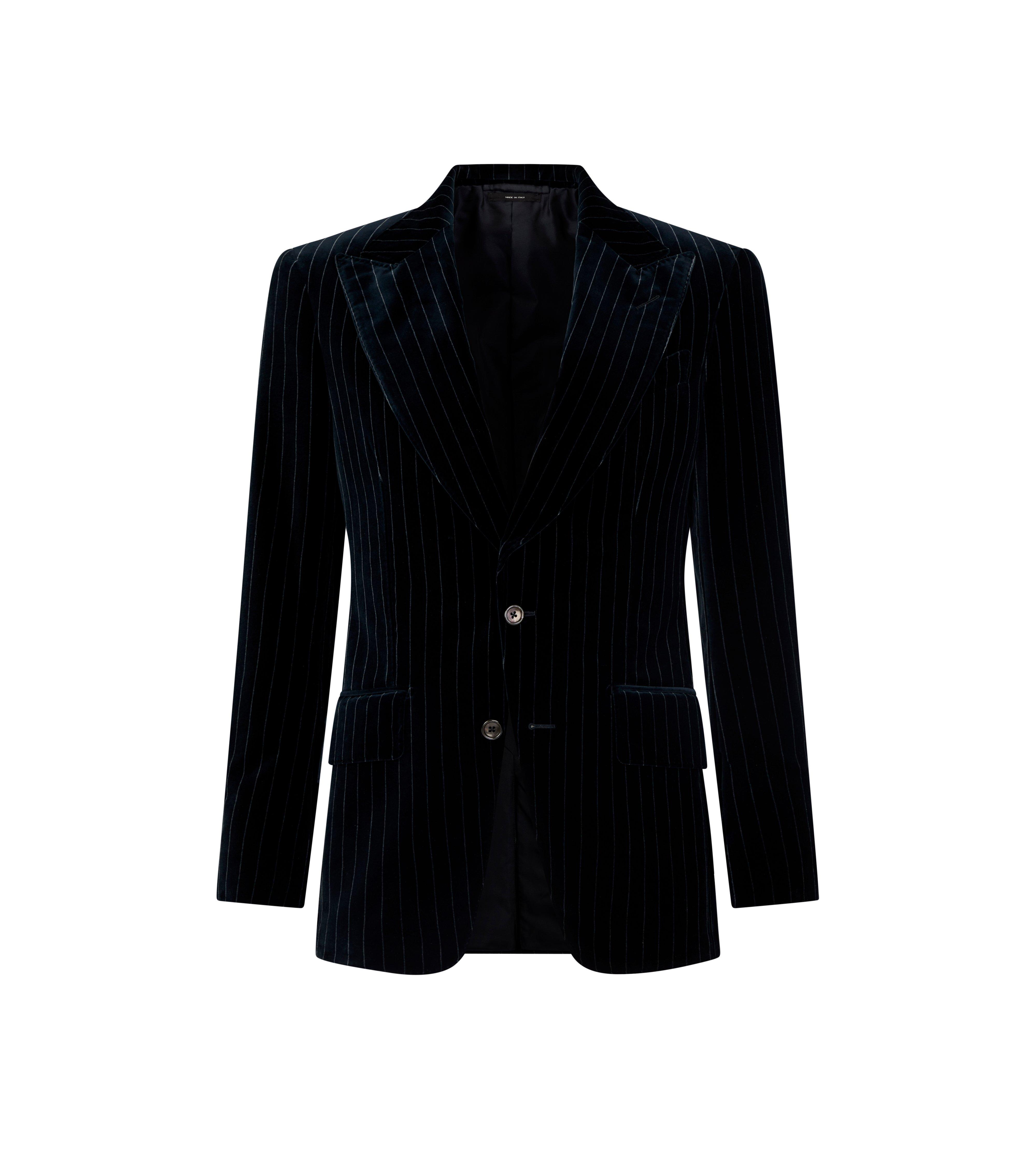 PINSTRIPE VELVET ATTICUS JACKET A thumbnail