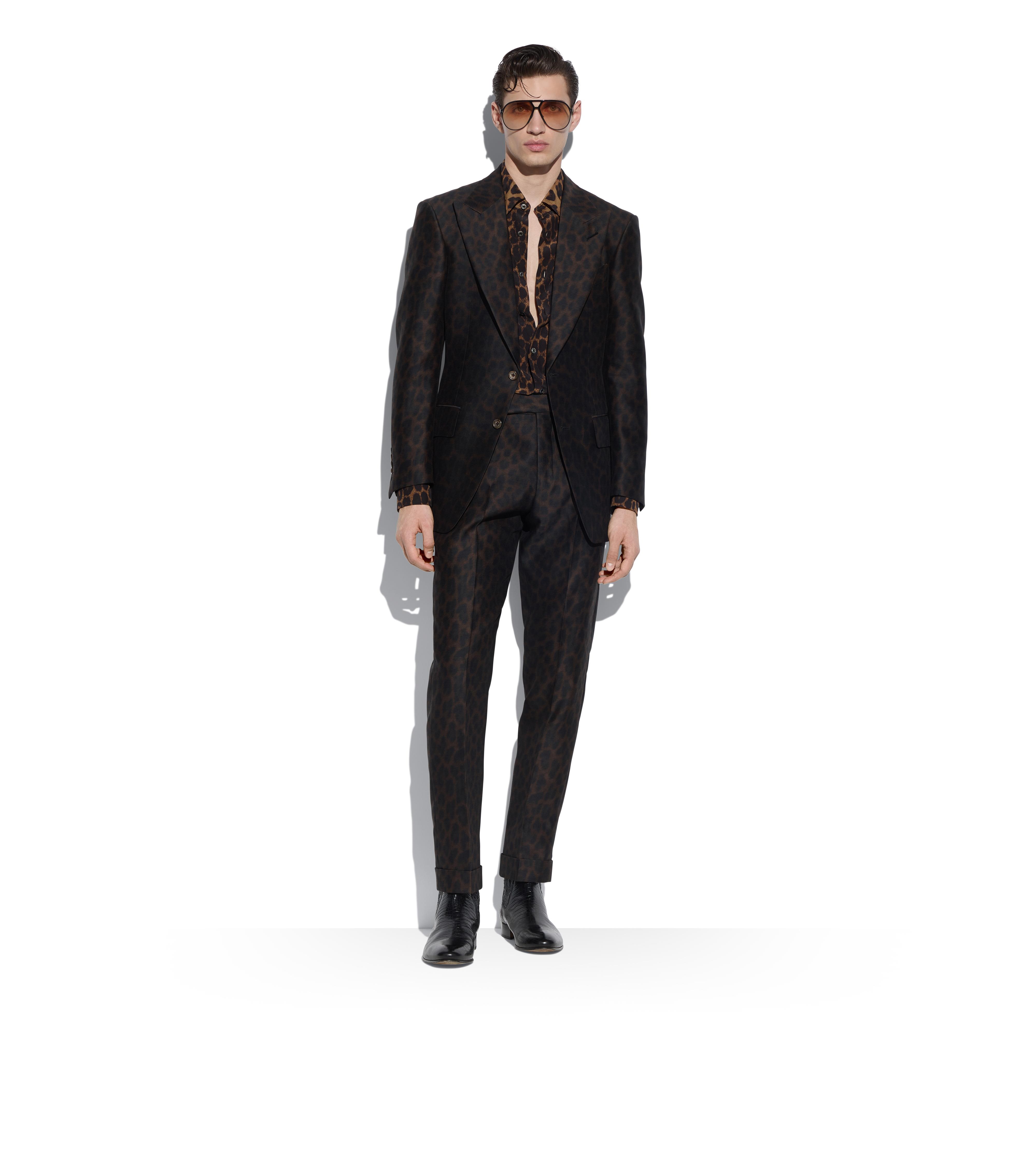 WOOL SILK LEOPARD ATTICUS JACKET B thumbnail