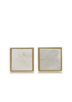 GOLD AND PEARL SQUARE CUFFLINKS A thumbnail