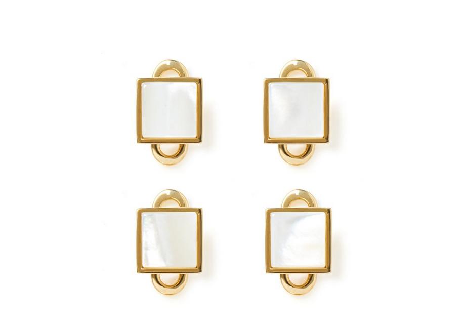 GOLD AND PEARL SQUARE STUDS A fullsize
