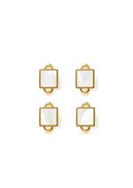 GOLD AND PEARL SQUARE STUDS A thumbnail