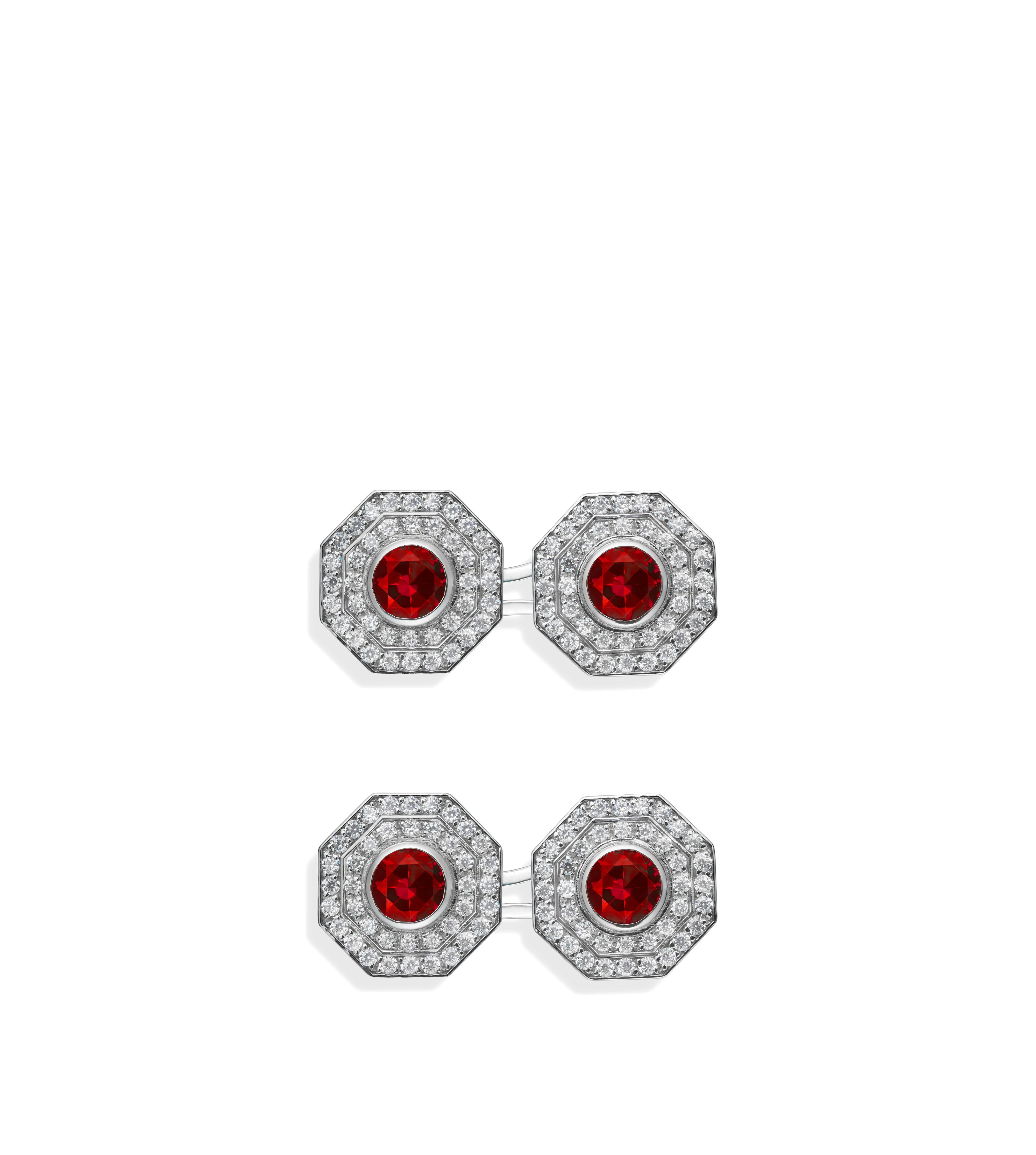 OCTAGON DIAMOND CUFFLINKS