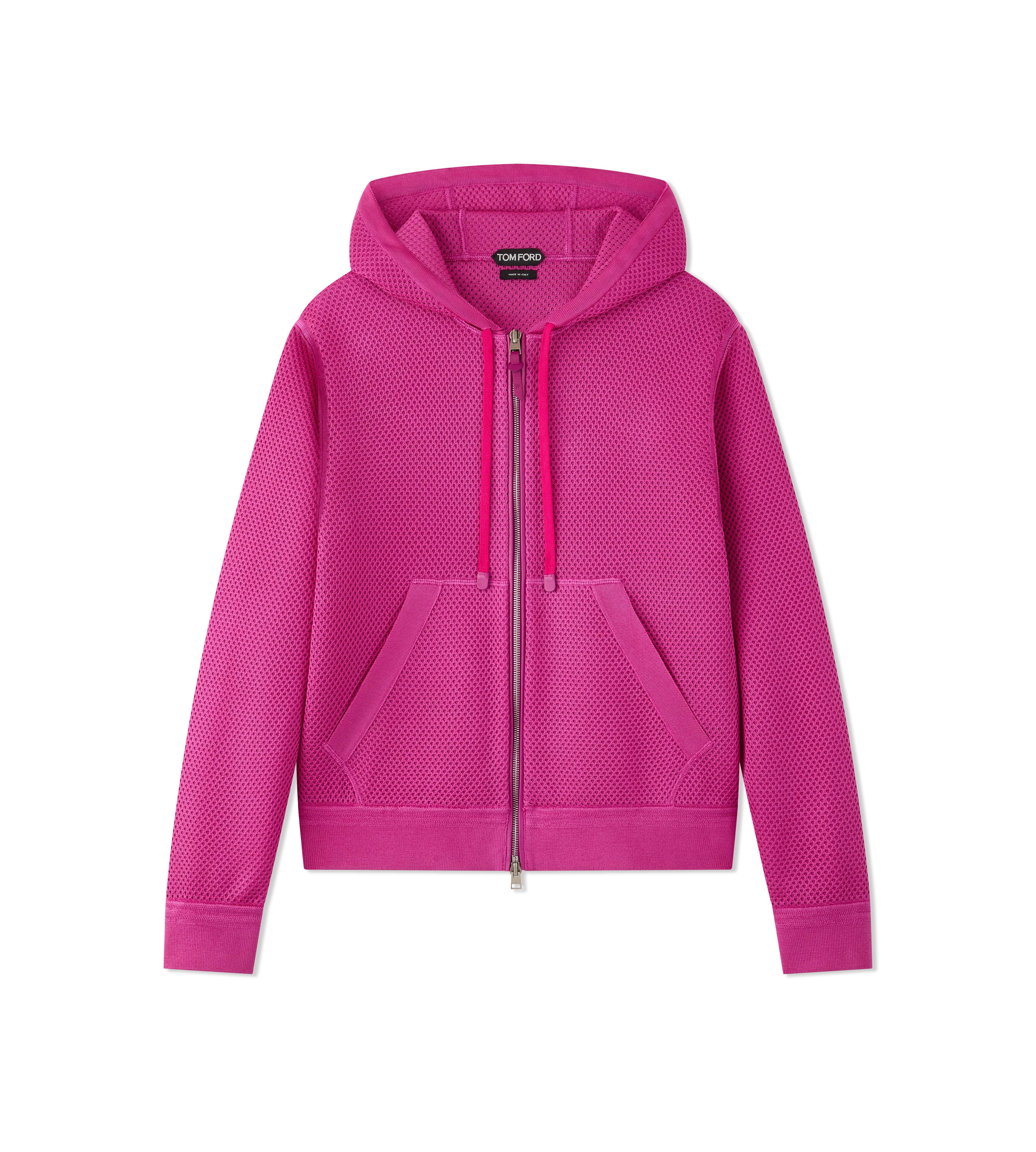 VISCOSE TEXTURED MESH HOODIE A thumbnail
