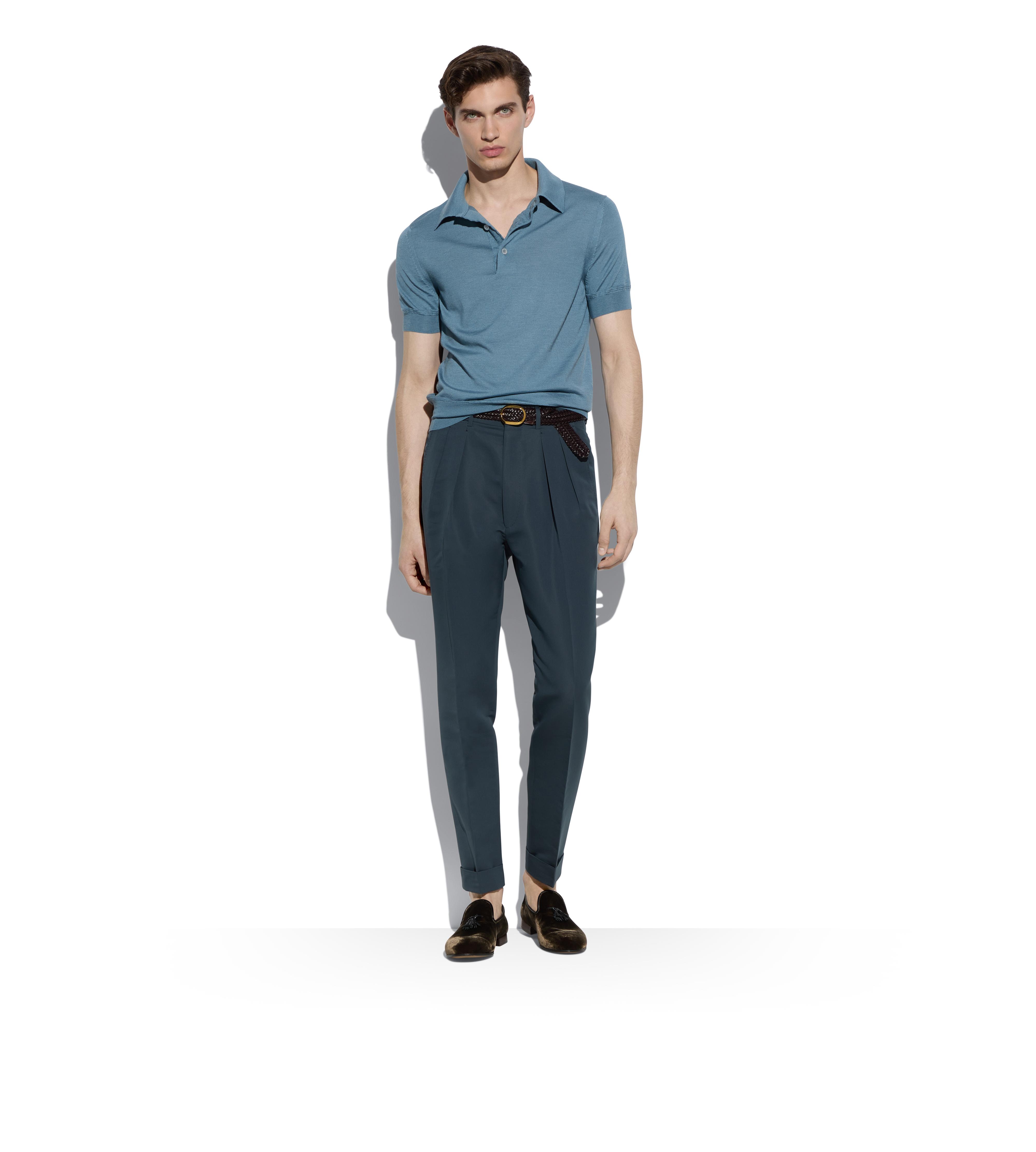 FINE GAUGE CASHMERE SILK POLO B thumbnail