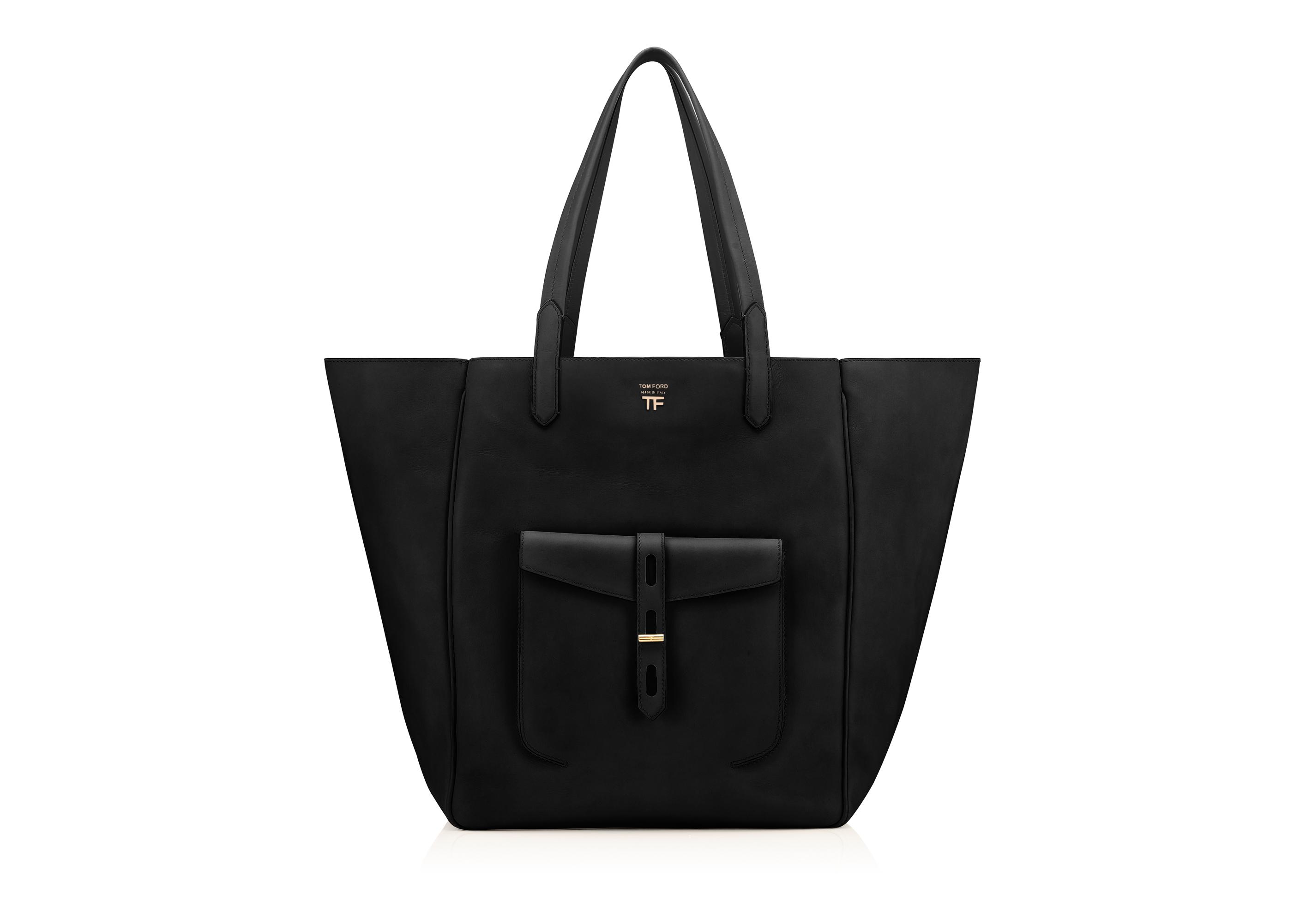 Twist leather tote