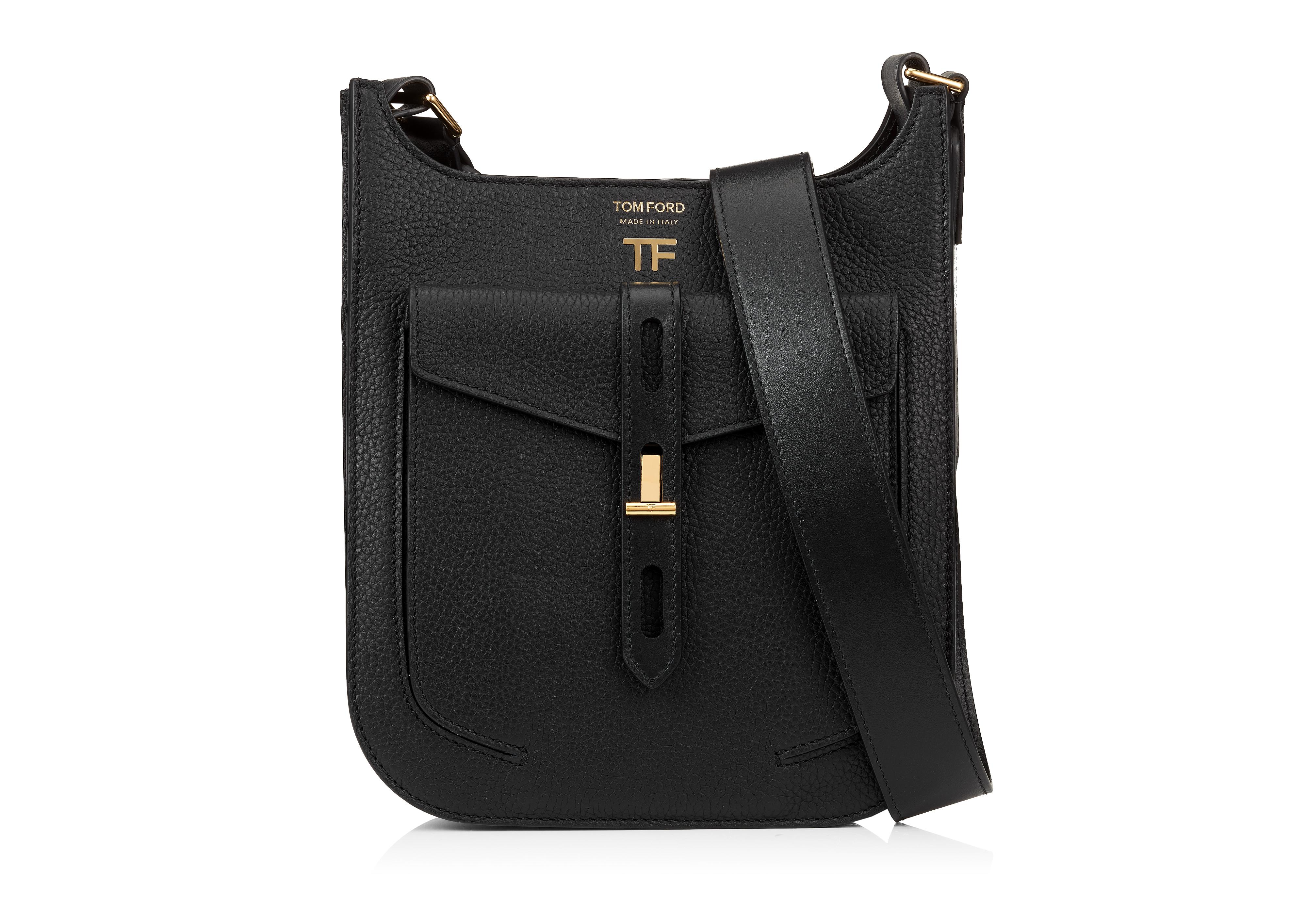 Tom Ford GRAIN LEATHER SMALL T TWIST CROSSBODY BAG - Women 