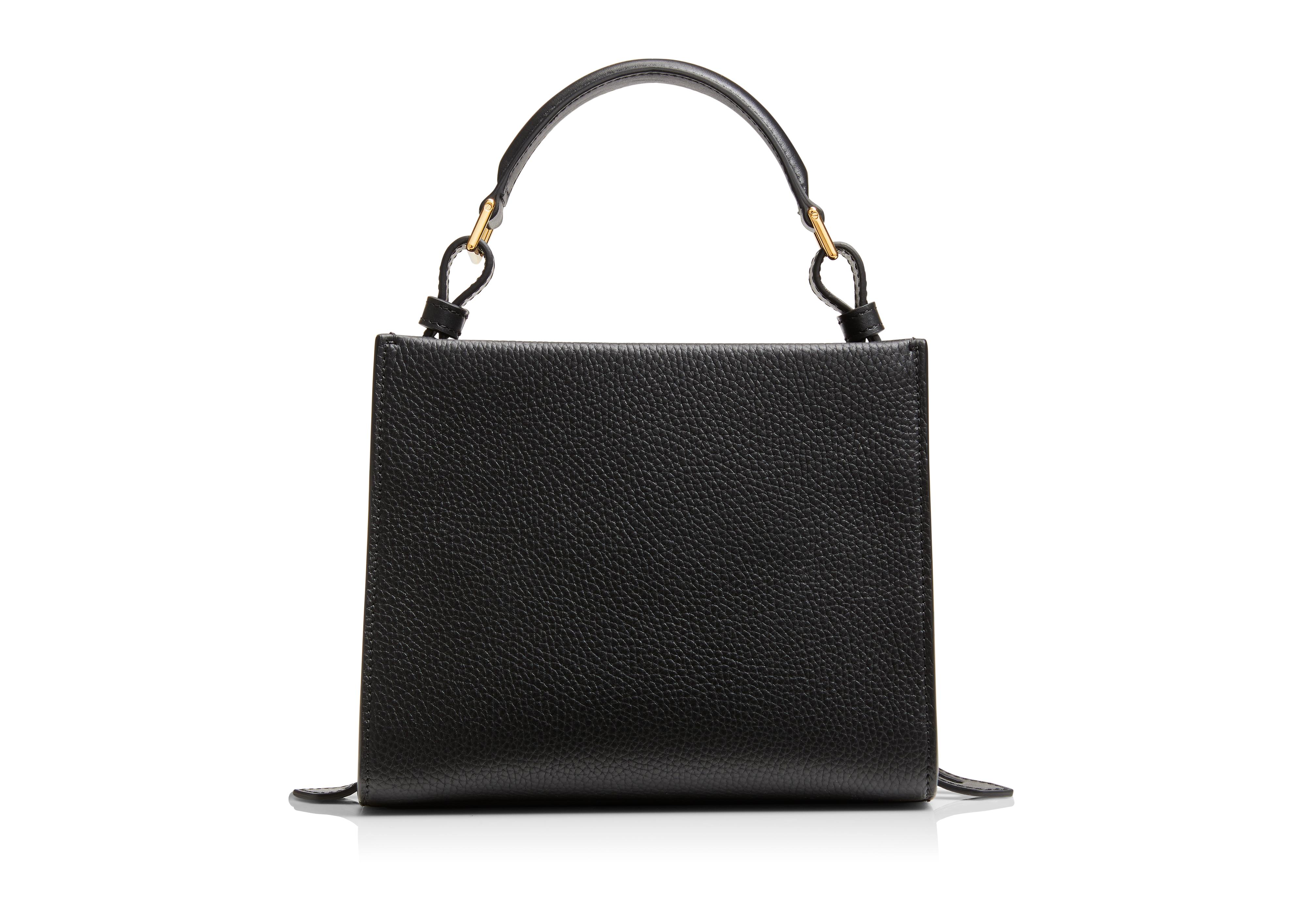 GRAIN LEATHER T TWIST MINI TOP HANDLE BAG