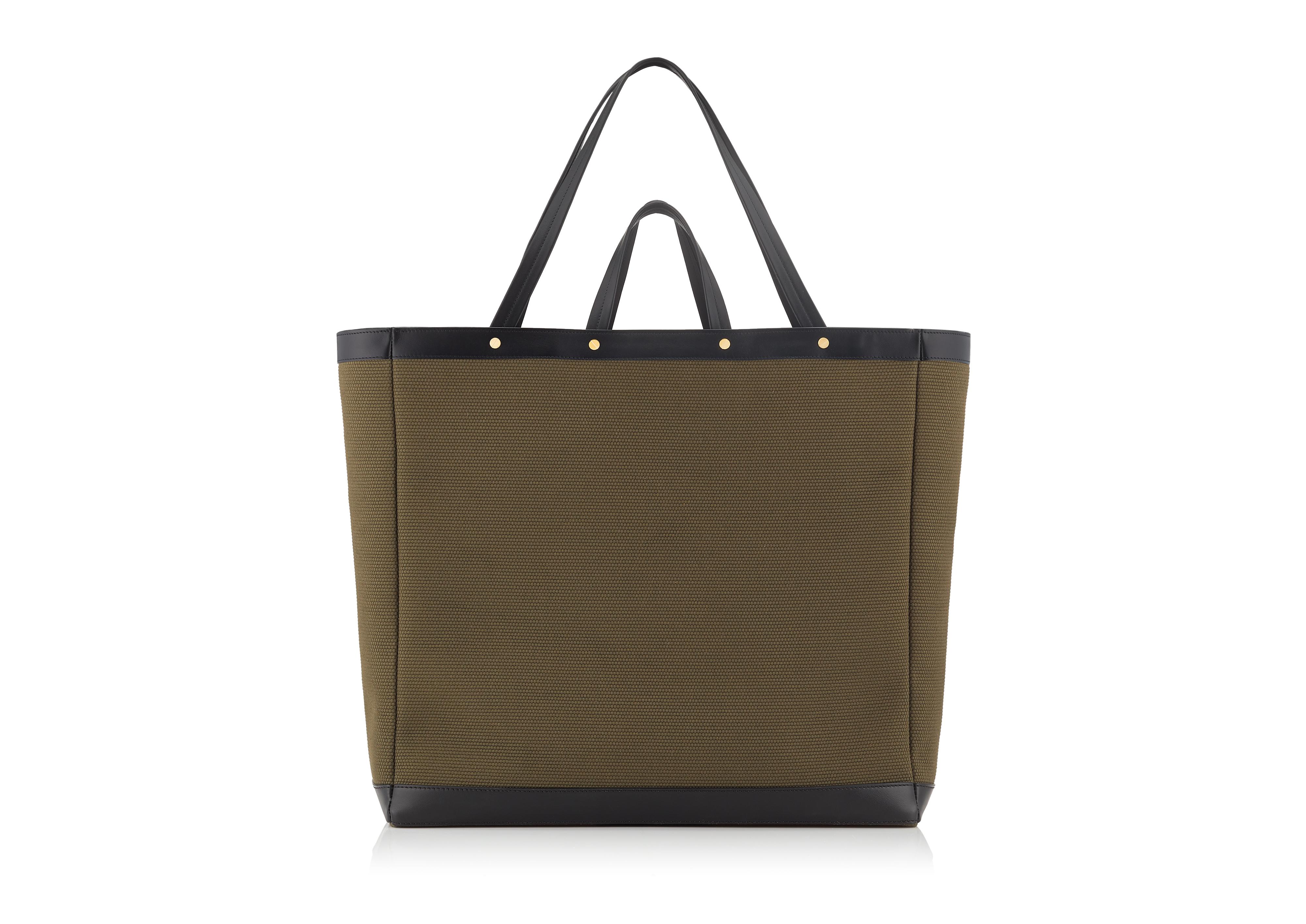 Tom Ford TEXTURED CANVAS T SCREW OVERSIZE SHOPPING BAG 