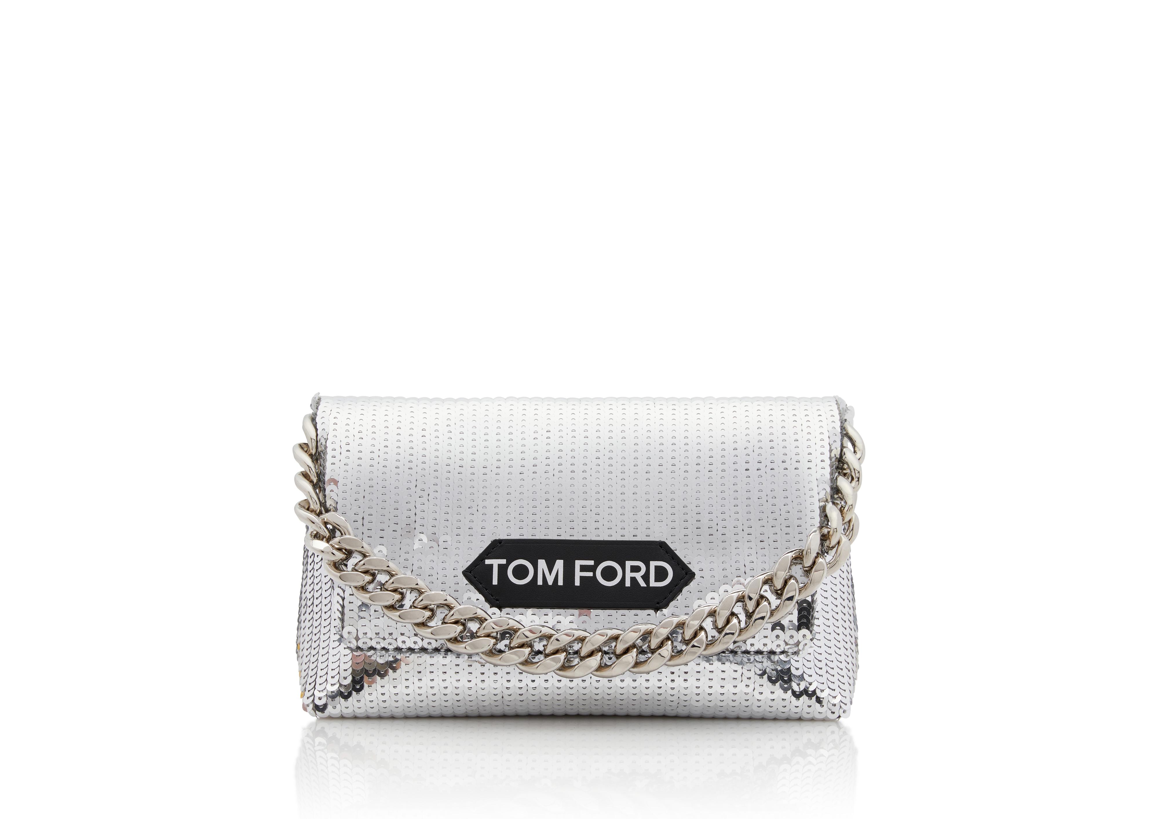 Tom Ford SEQUIN EMBROIDERY LABEL MINI CHAIN BAG 