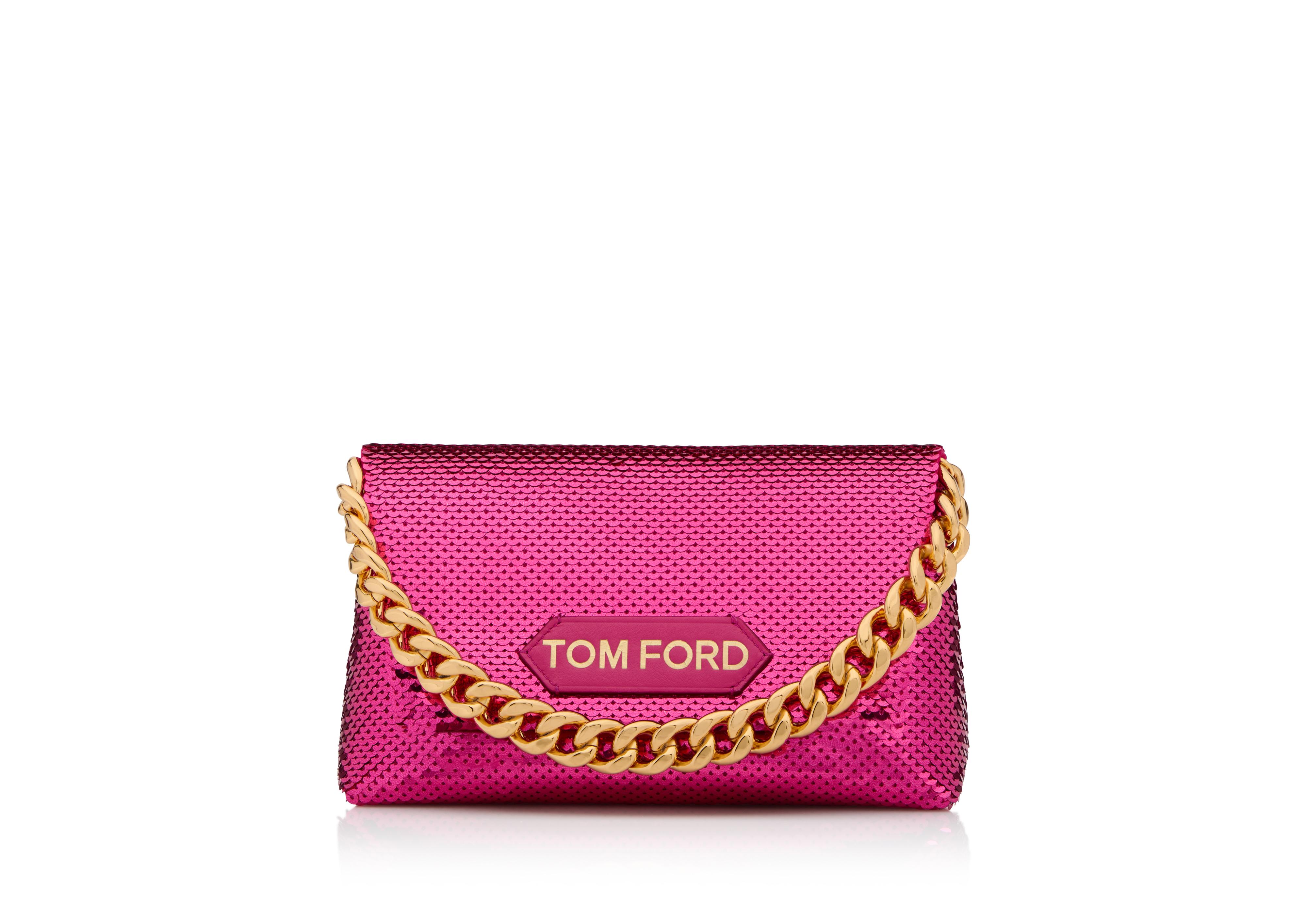 Tom Ford SEQUIN EMBROIDERY LABEL MINI CHAIN BAG 