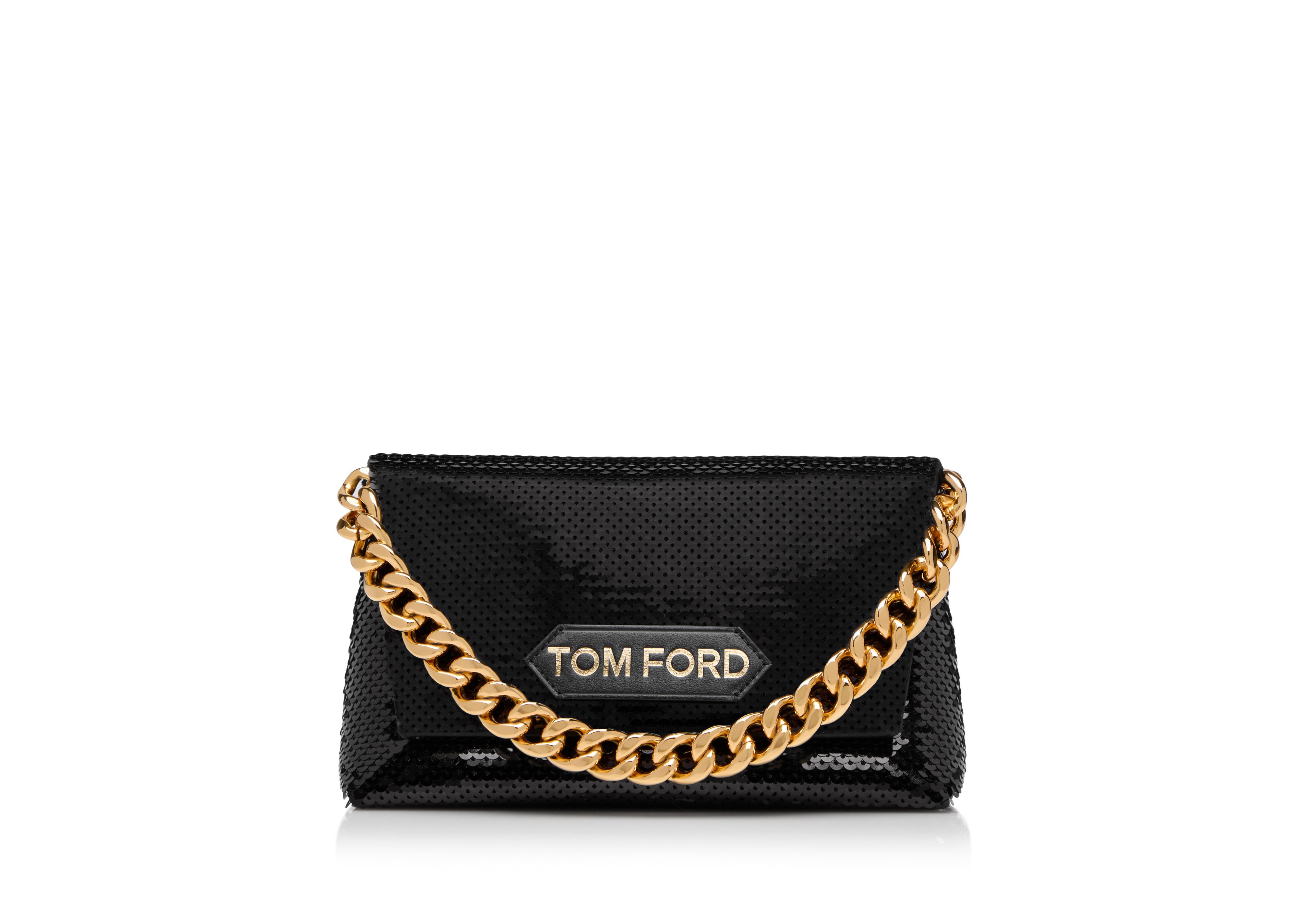 Tom Ford SEQUIN EMBROIDERY LABEL MINI CHAIN BAG 