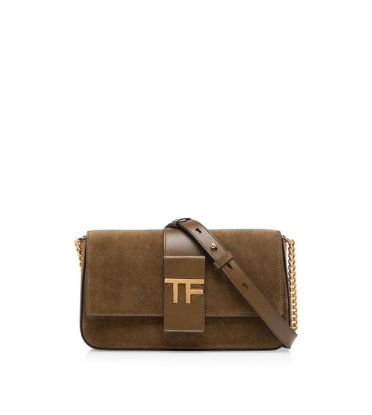 SUEDE LEATHER TF CHAIN SHOULDER BAG