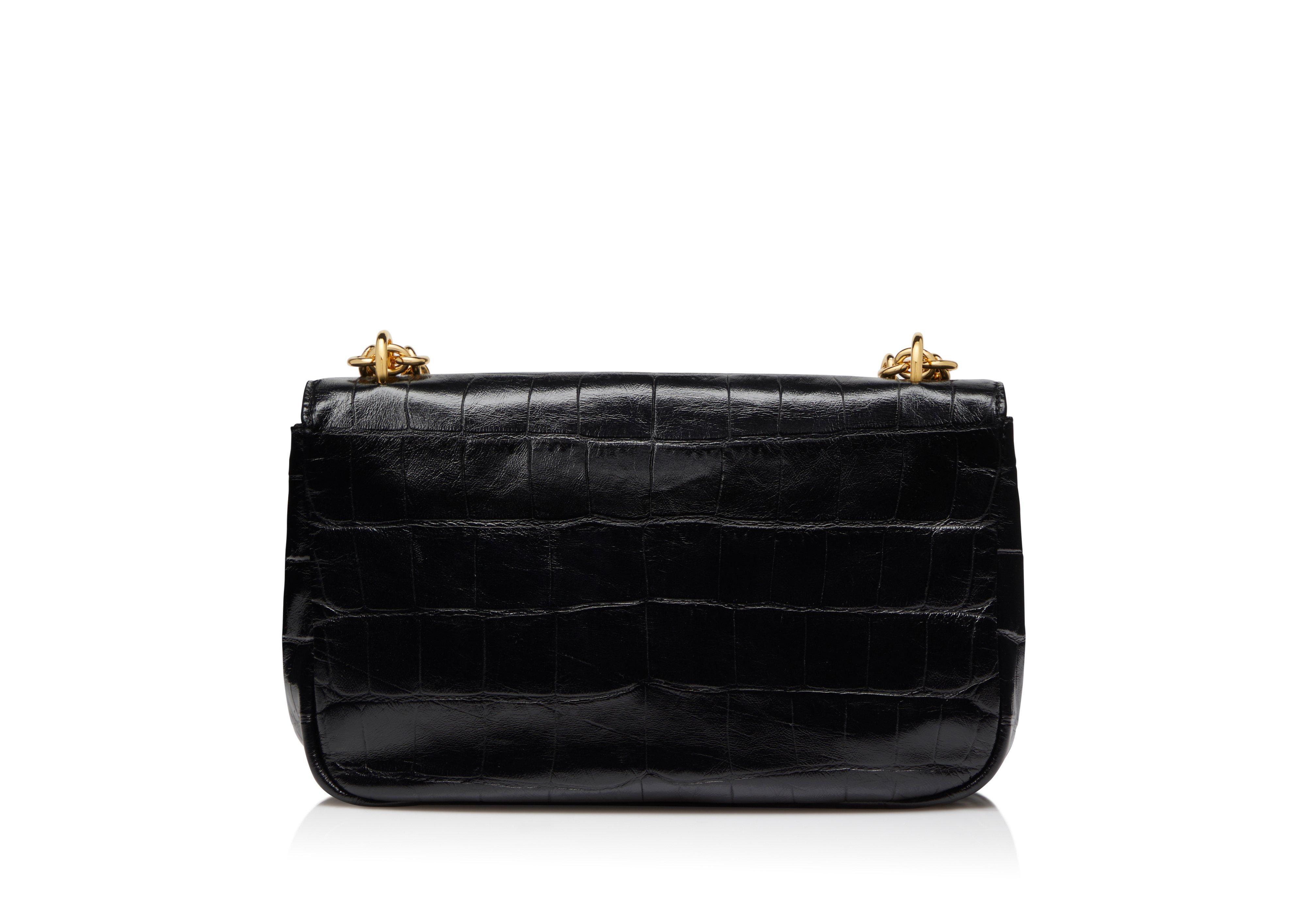 Tom Ford Carine Croc-Embossed Chain Shoulder Bag