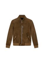 LIGHT SUEDE HARRINGTON WITH ZIP A thumbnail