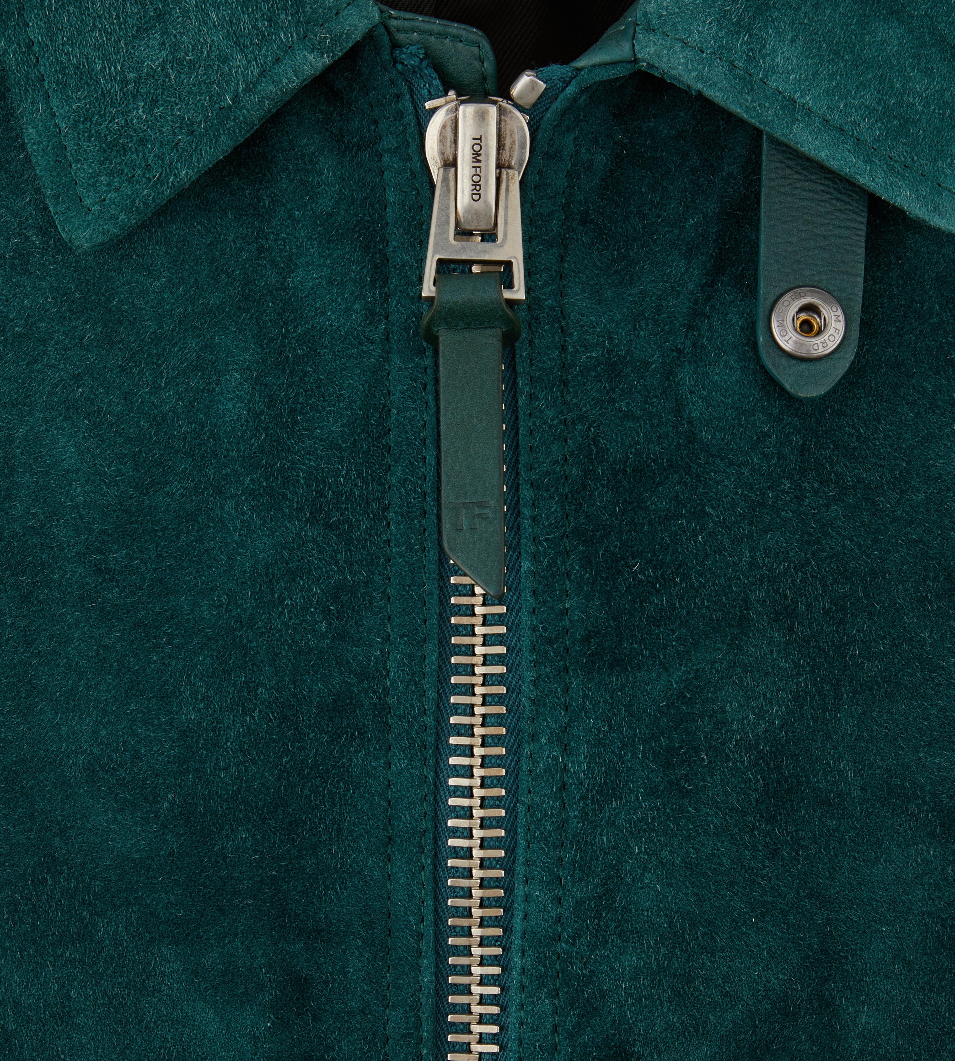 BRUSHED HEATHERED SUEDE CONTRAST ZIP BLOUSON E thumbnail