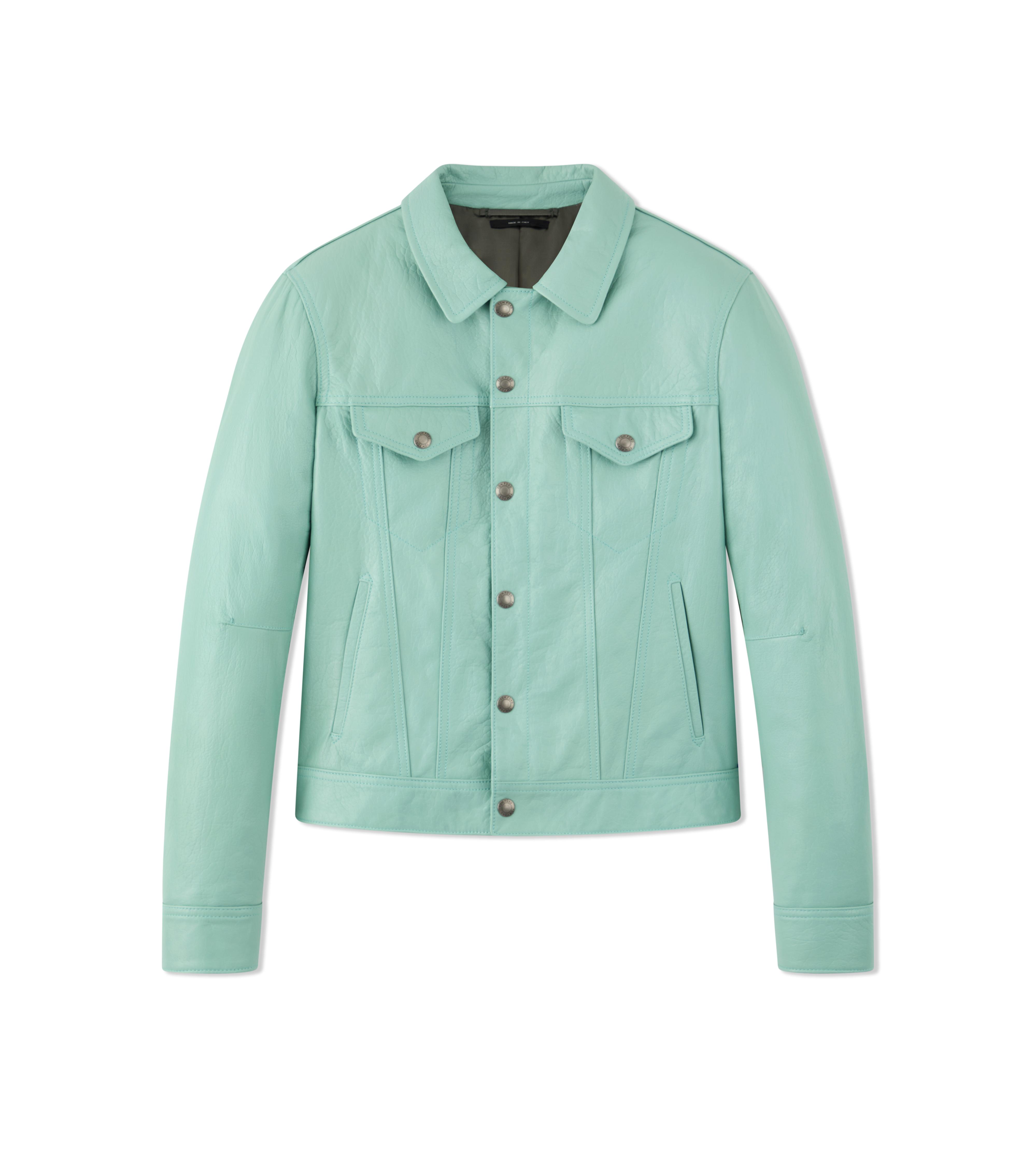 SOFT GRAIN LEATHER ZIP JEAN JACKET