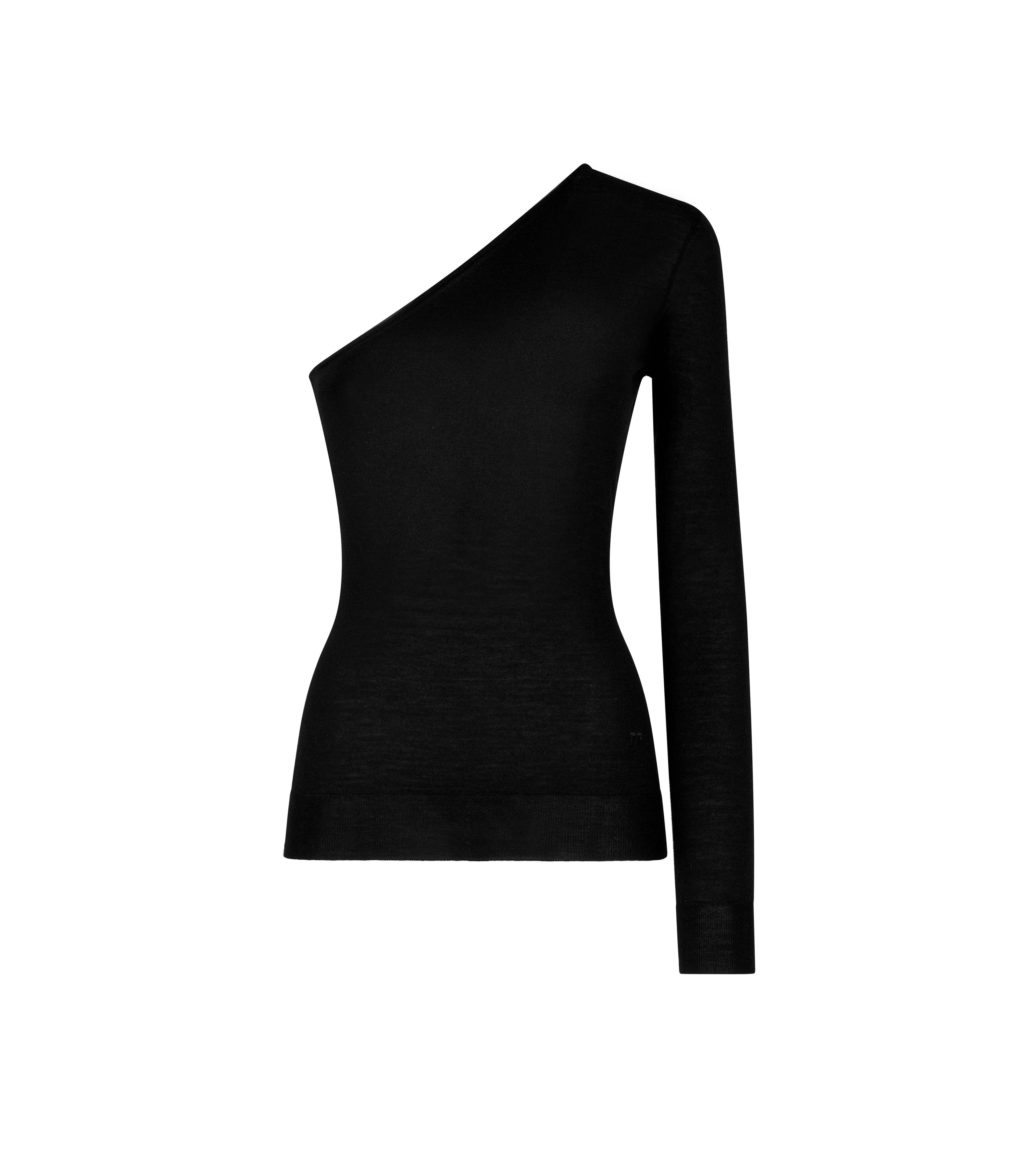 one shoulder cashmere sweater