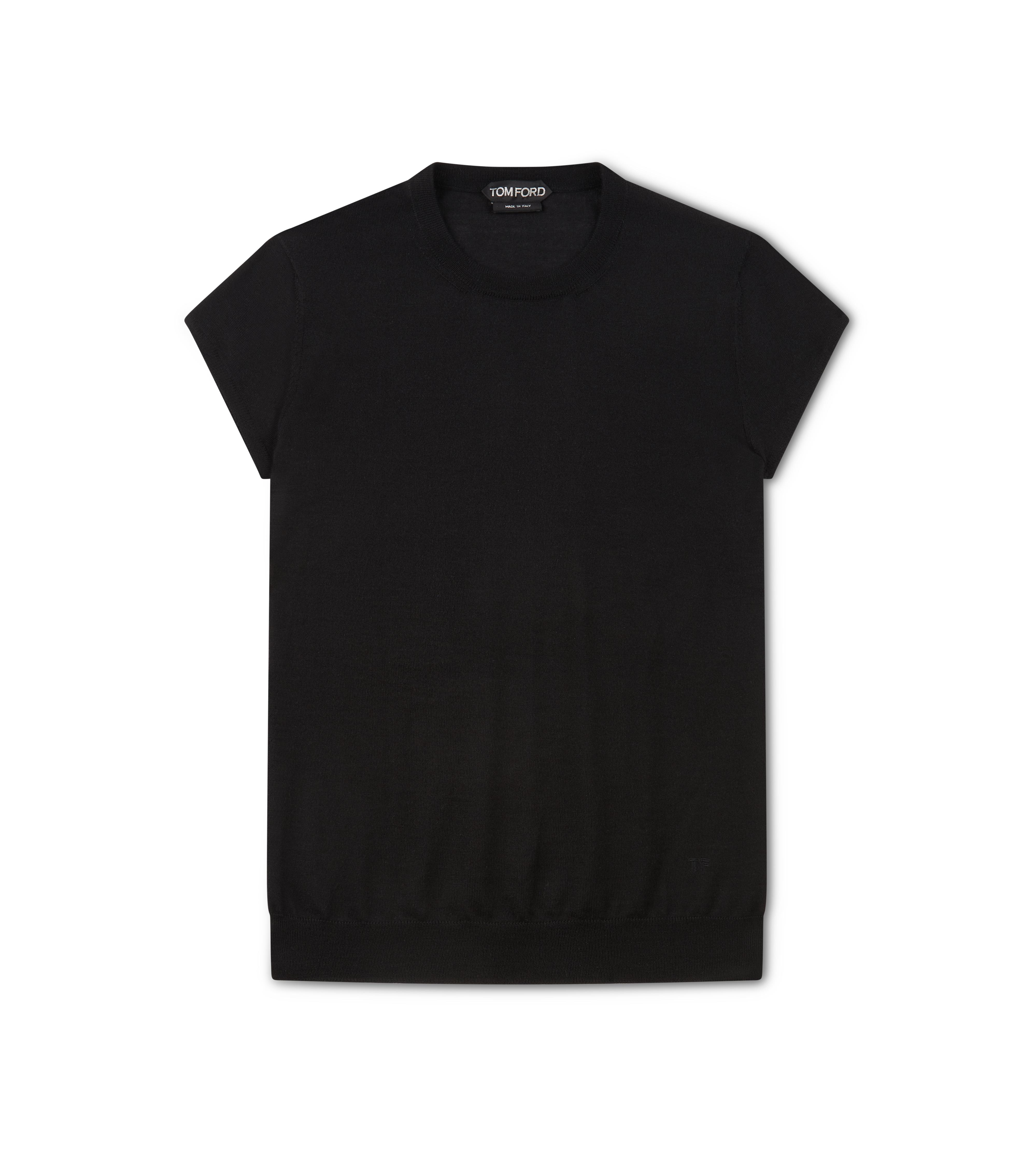 FINE CASHMERE SILK FITTED T-SHIRT