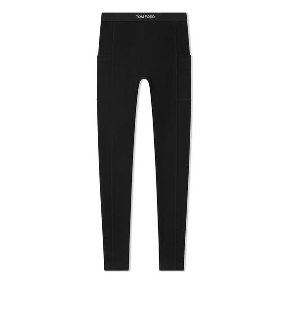 STRETCH VISCOSE LEGGINGS WITH SIDE POCKETS A fullsize