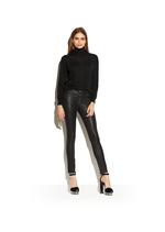 STRETCH LEATHER ZIP FRONT LEGGINGS B thumbnail