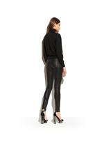 STRETCH LEATHER ZIP FRONT LEGGINGS C thumbnail