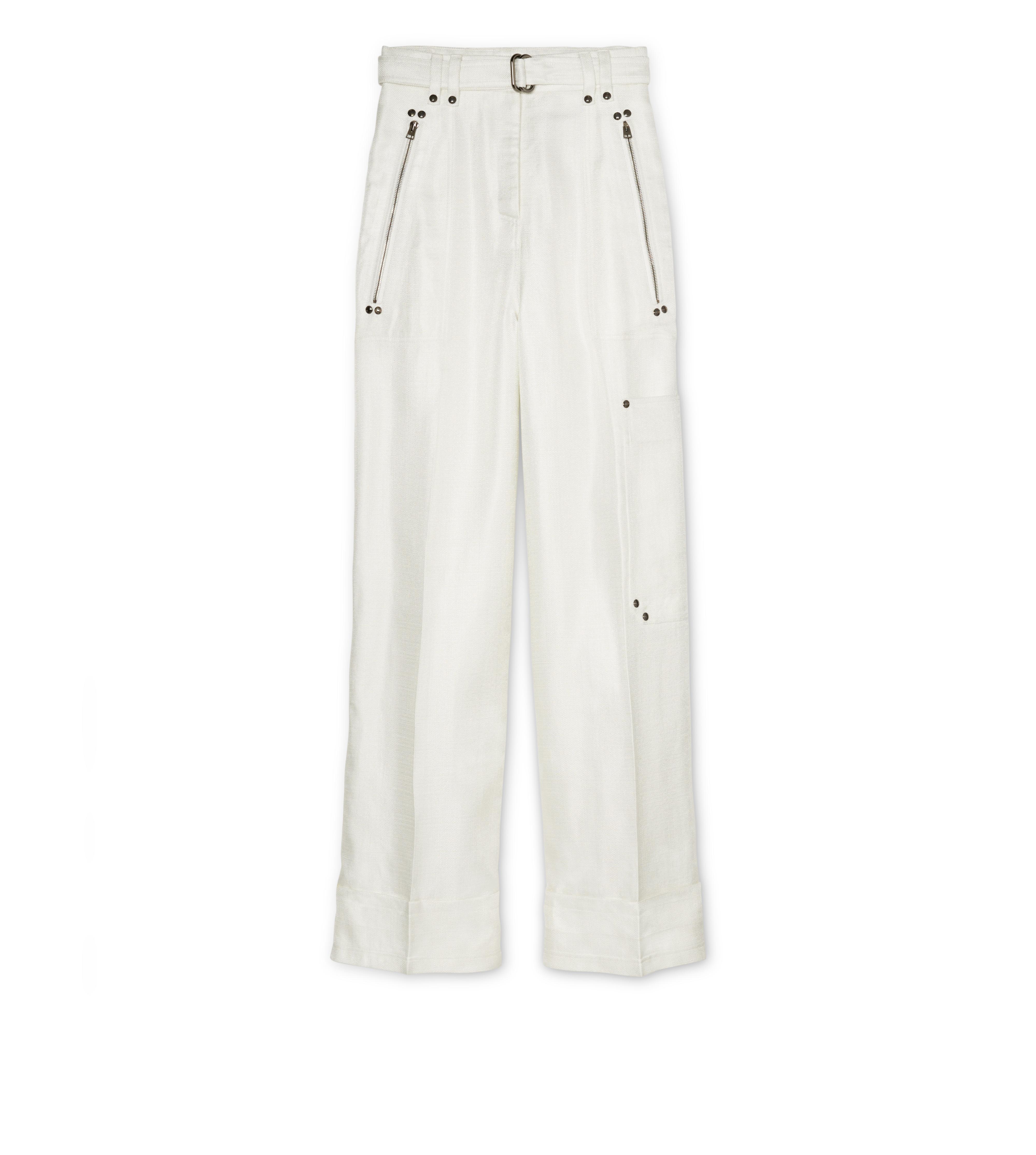 VISCOSE TWILL WIDE LEG PANTS