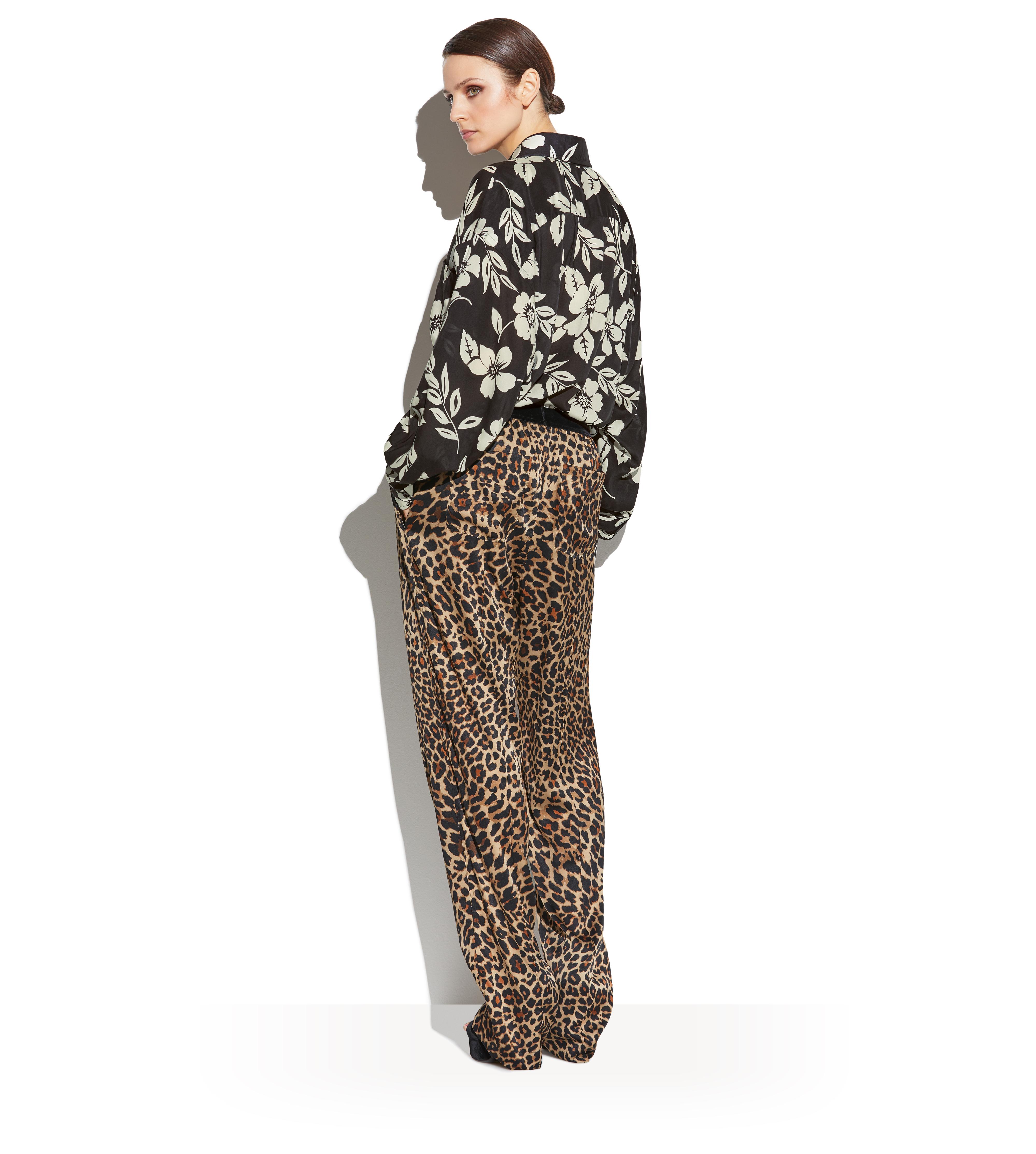 Tom Ford REFLECTED LEOPARD PRINT PJ PANTS 