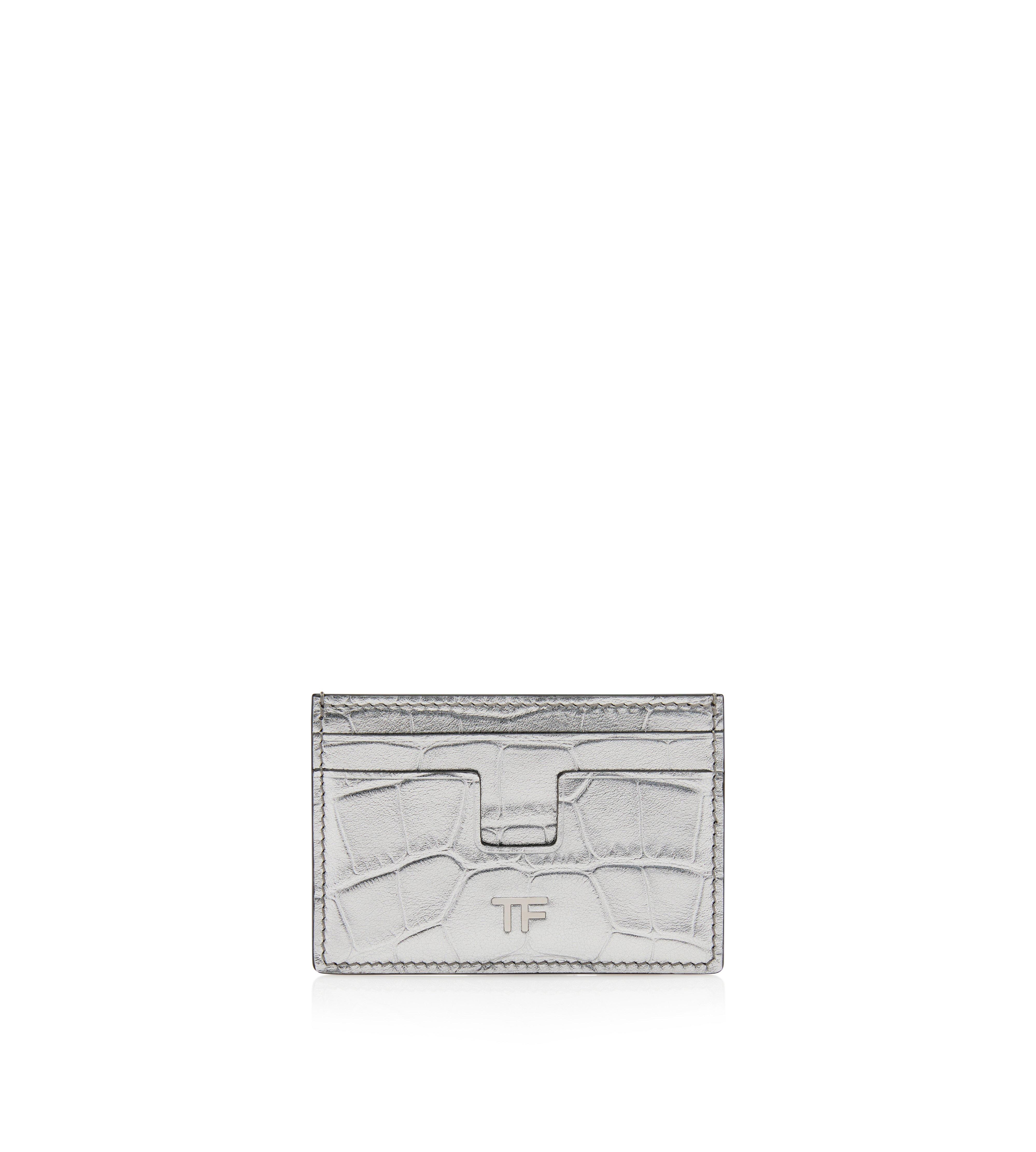 METALLIC STAMPED LEATHER CLASSIC TF CARD HOLDER