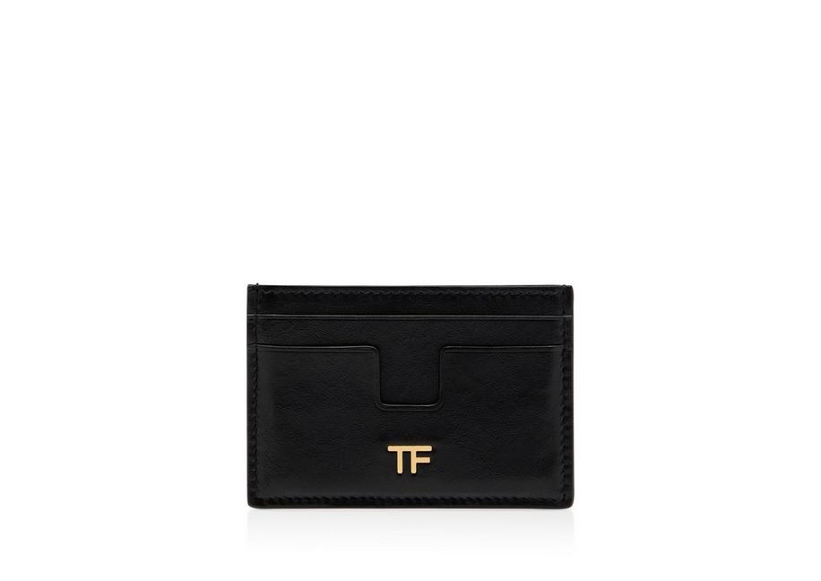 SHINY TEXTURED LEATHER CLASSIC TF CARD HOLDER A fullsize